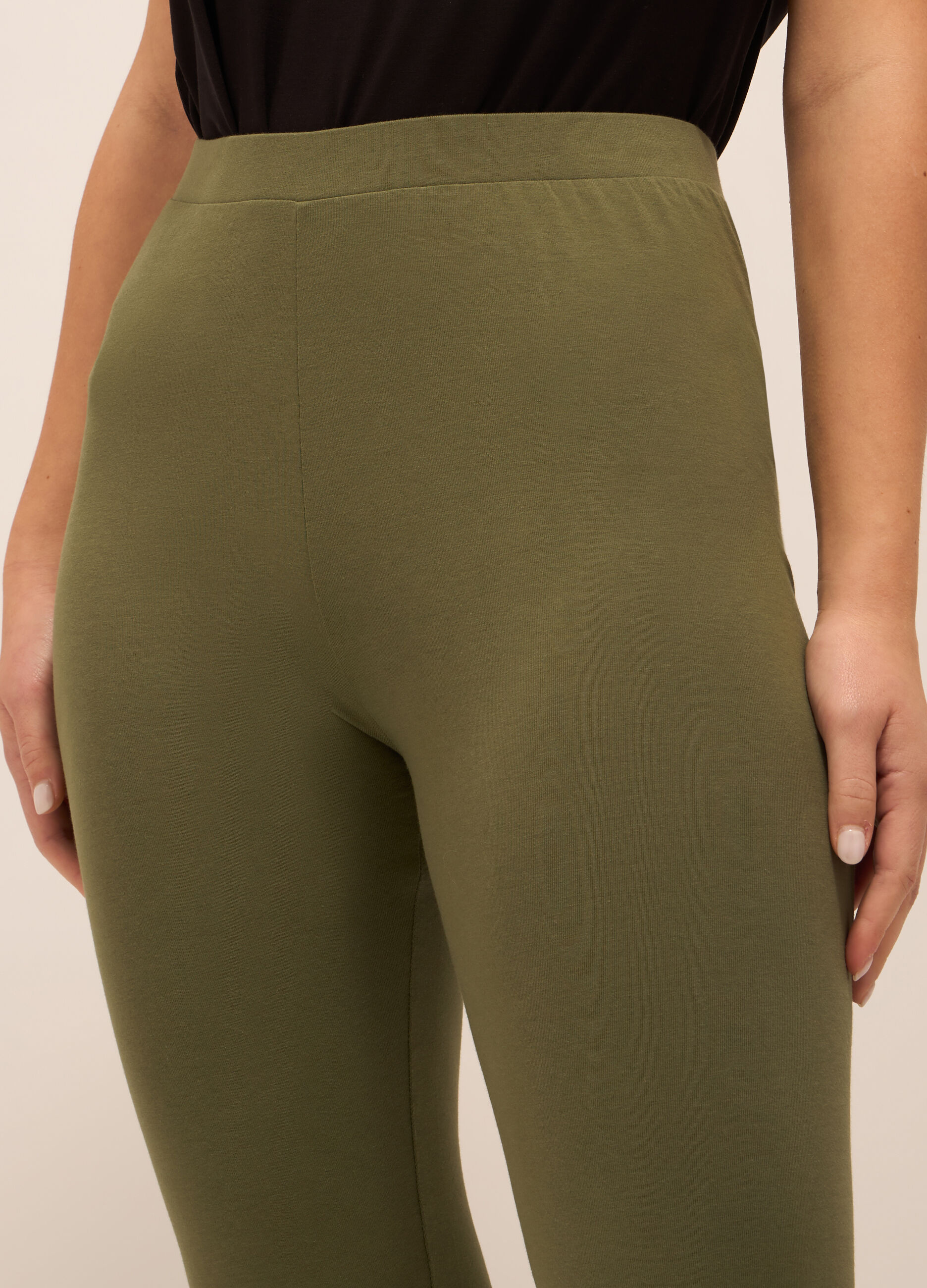 Leggings fitness in jersey di cotone stretch donna_2