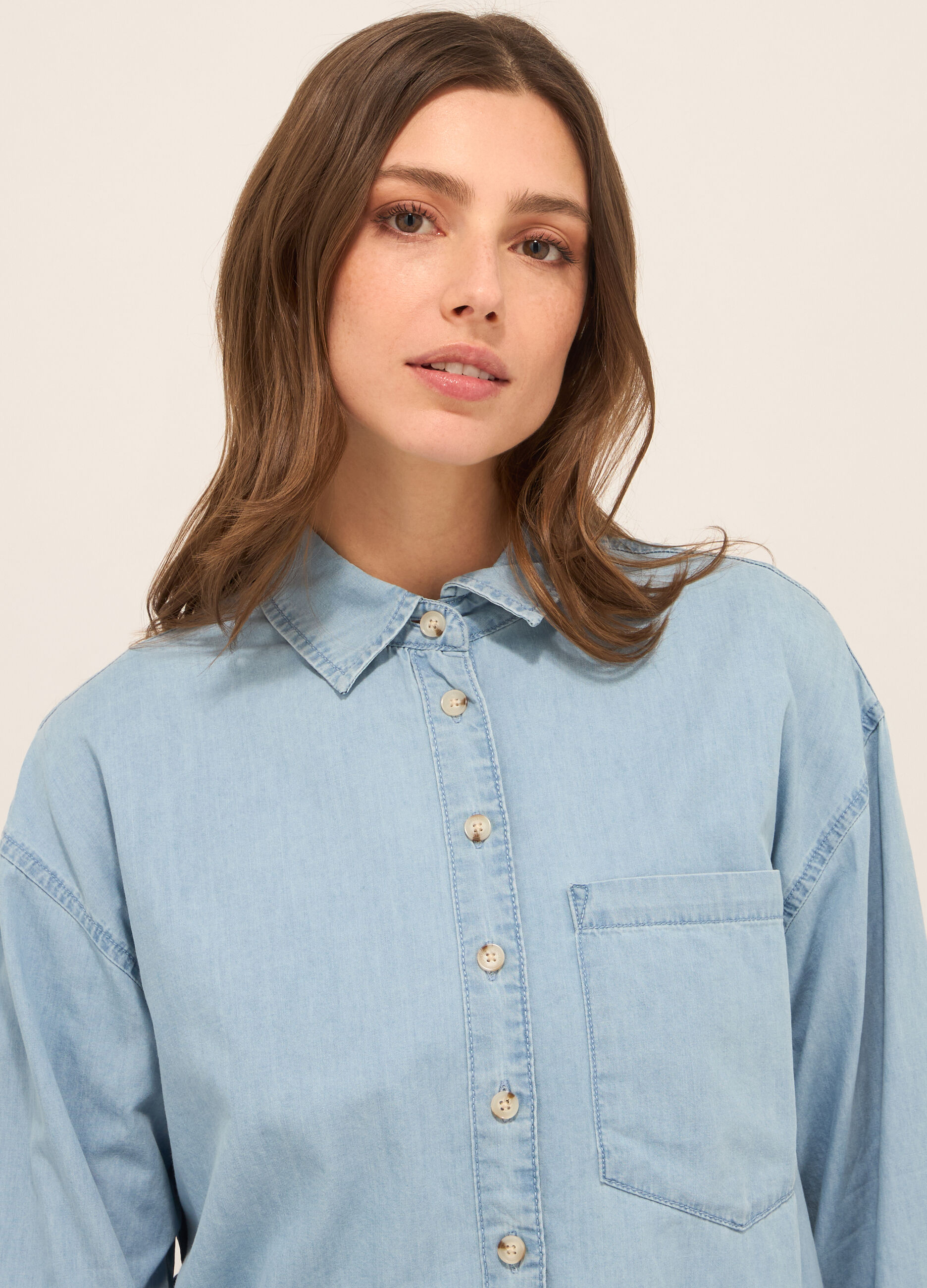 Camicia in popeline di puro cotone donna_2