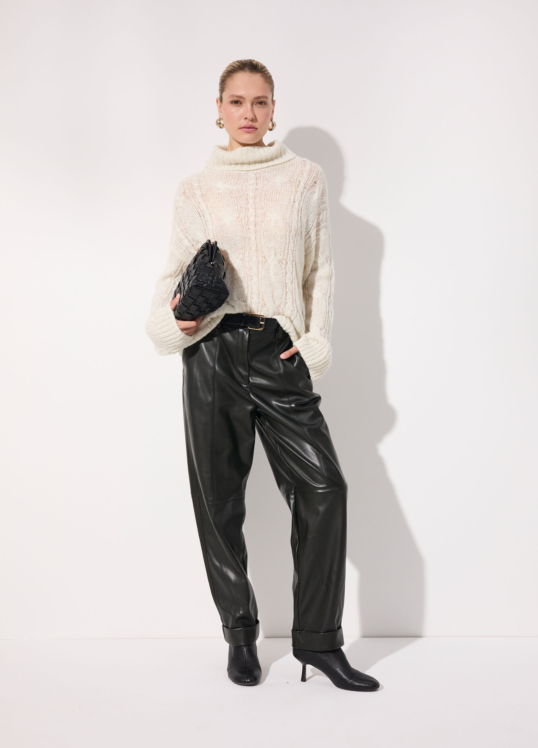 Pantalone balloon in ecopelle donna_0