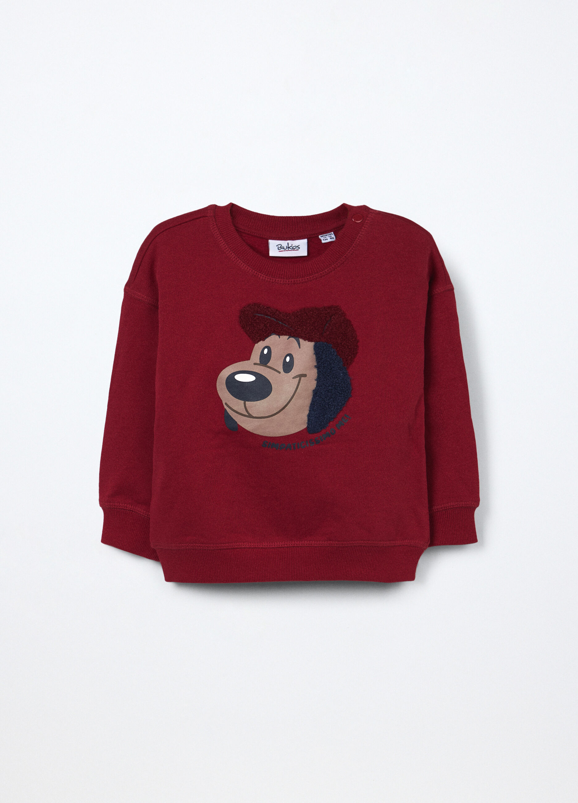 Felpa in french terry di puro cotone neonato_0
