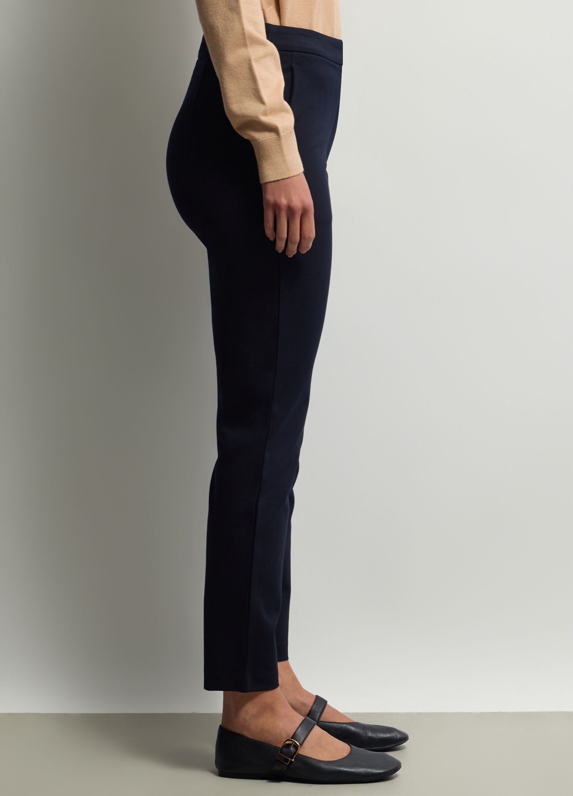 Pantaloni Fit Slim in Punto Milano di misto viscosa stretch donna_1