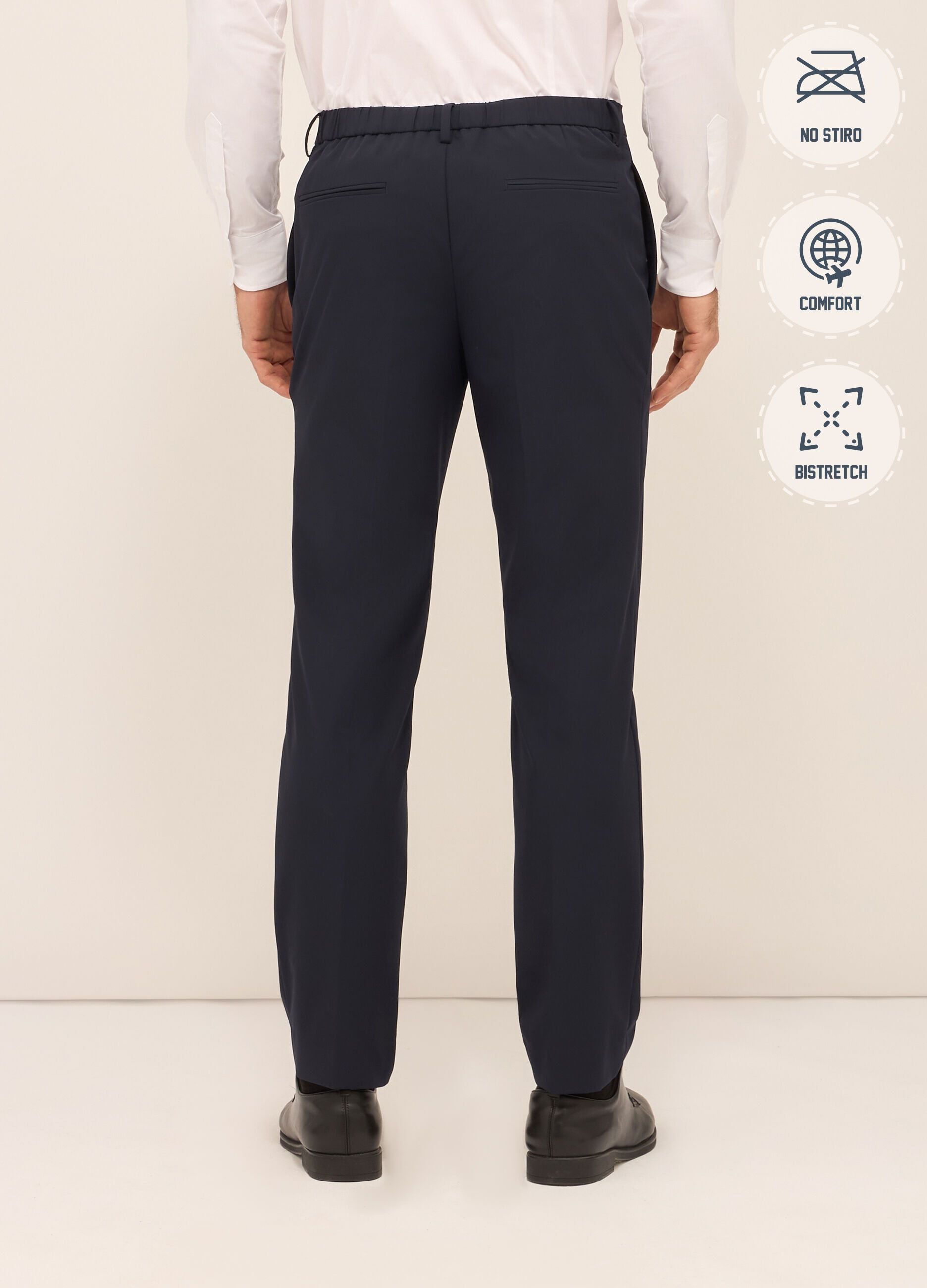 Pantaloni classici in tessuto stretch uomo_1