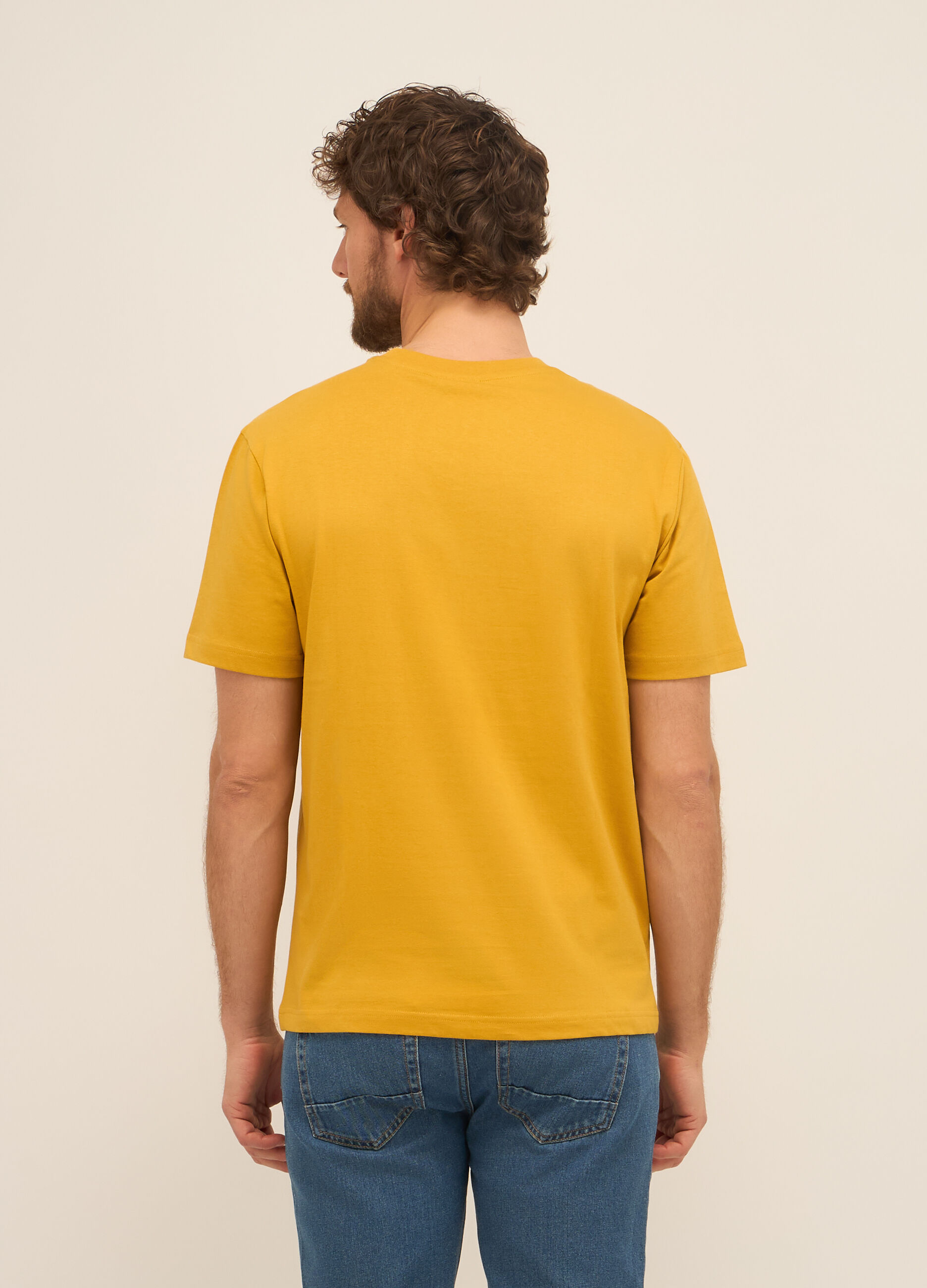 T-shirt girocollo in puro cotone con stampa uomo_1