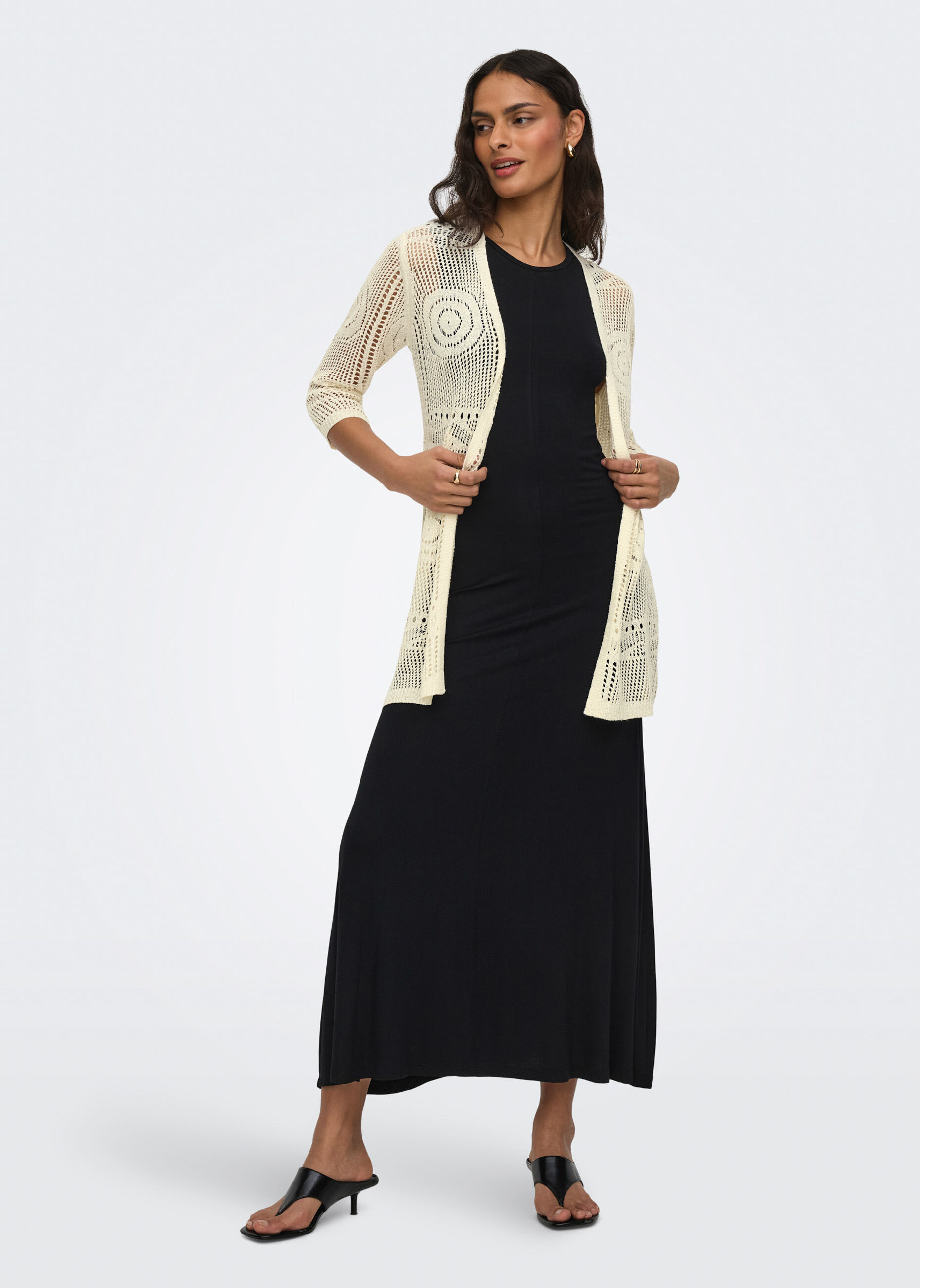 Cardigan in maglia con scollo a V_2