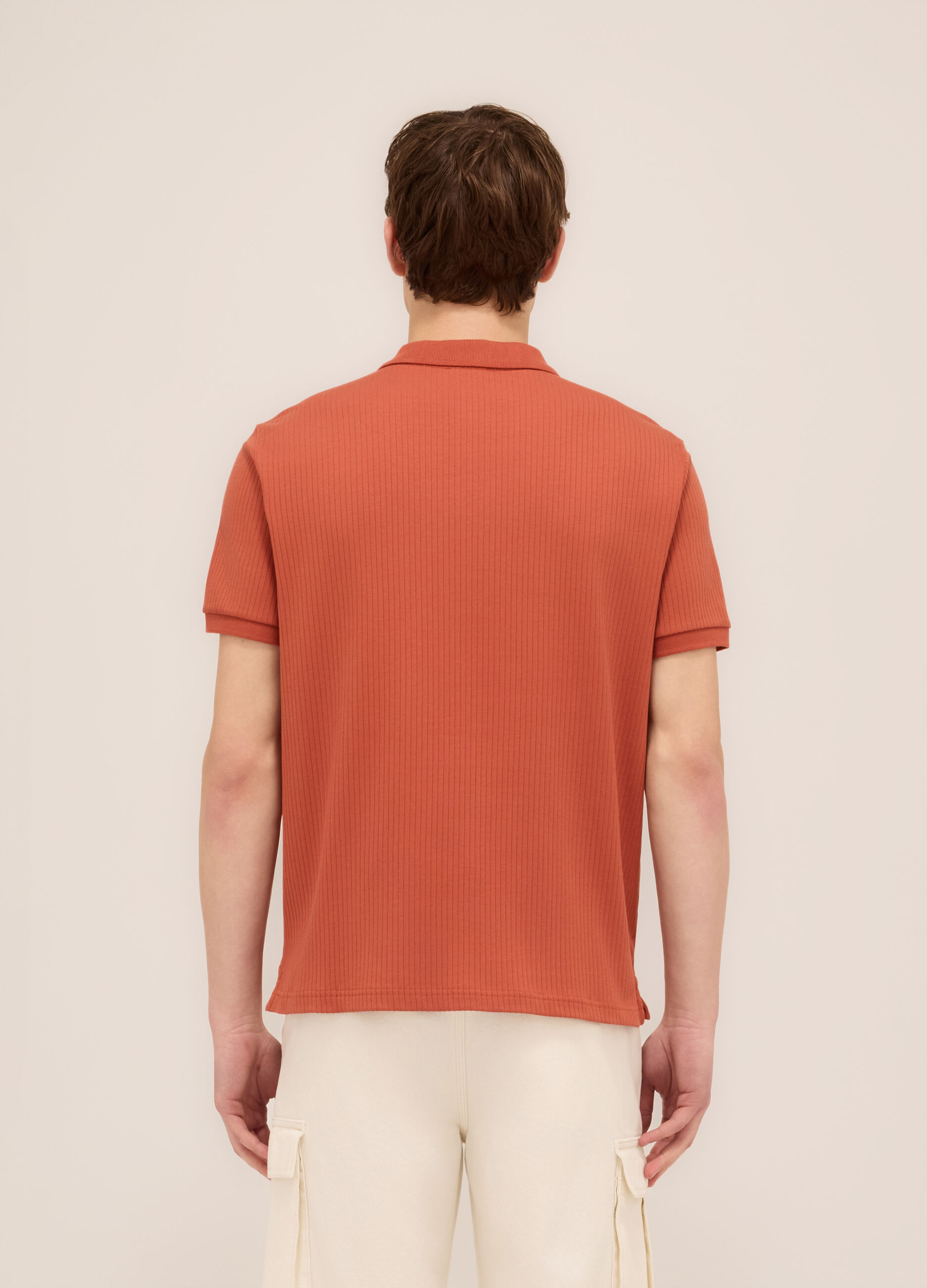 Polo a maniche corte in interlock di cotone stretch uomo_1