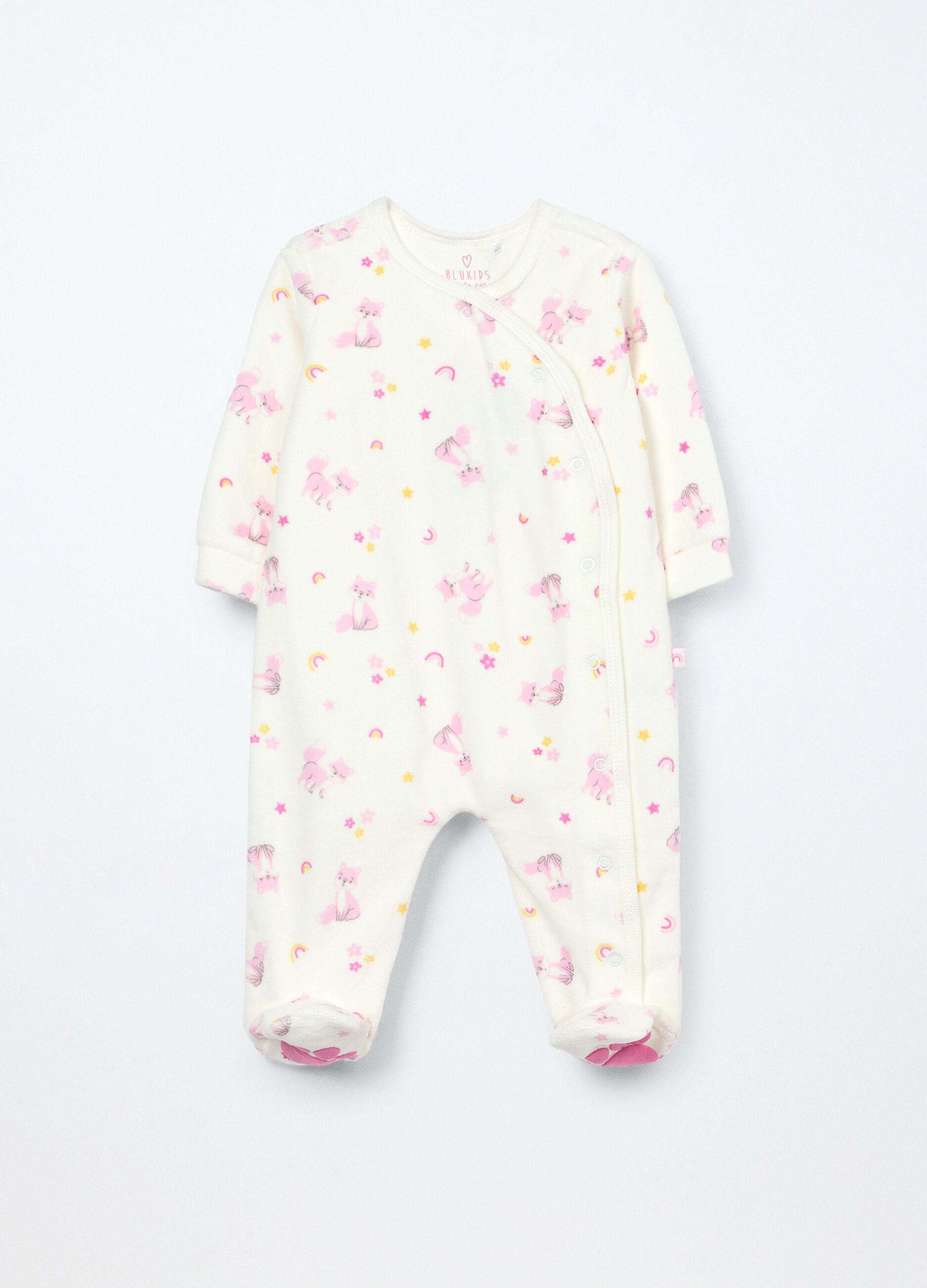 Pigiama velour misto cotone neonata_0