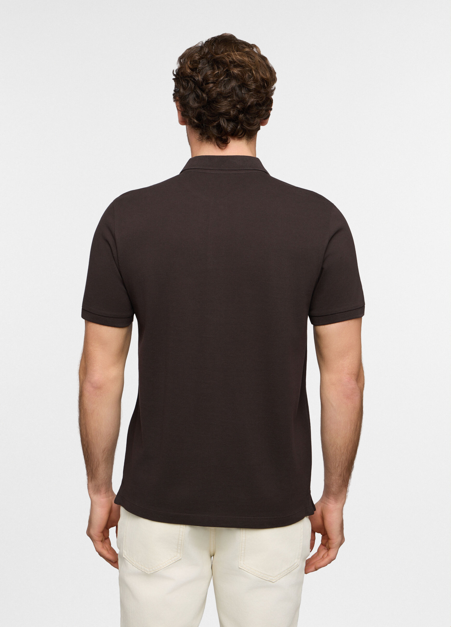 Polo a maniche corte in piquet di cotone uomo_1