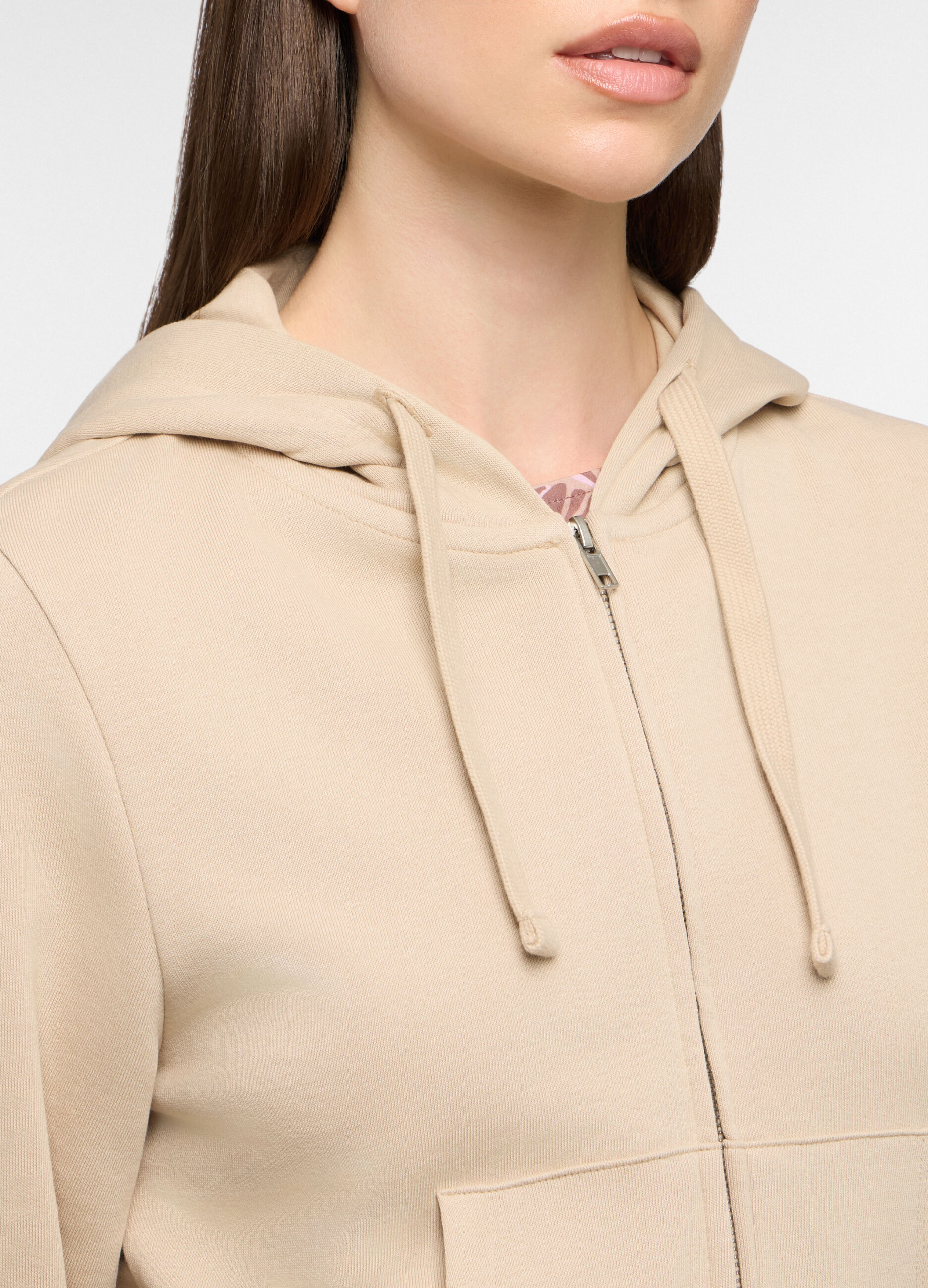 Felpa cropped fit in french terry donna_2