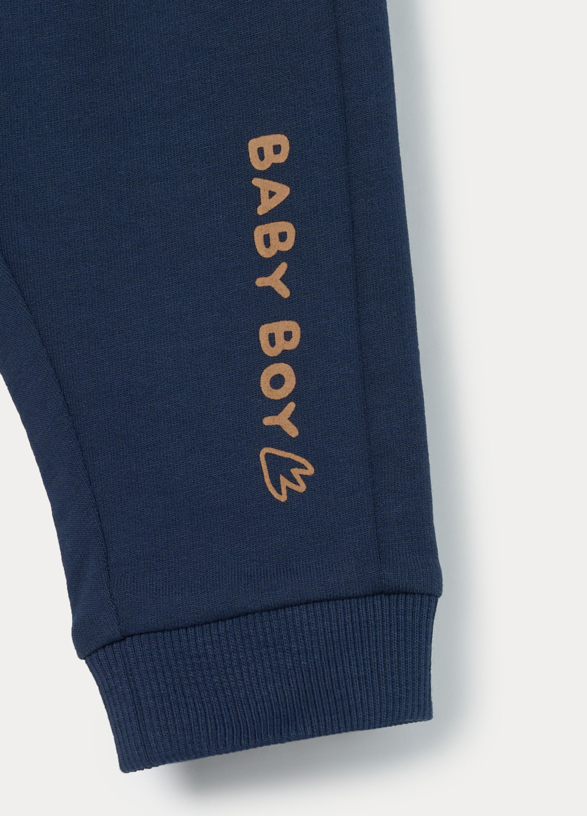 Jogger in french terry di puro cotone neonato_2