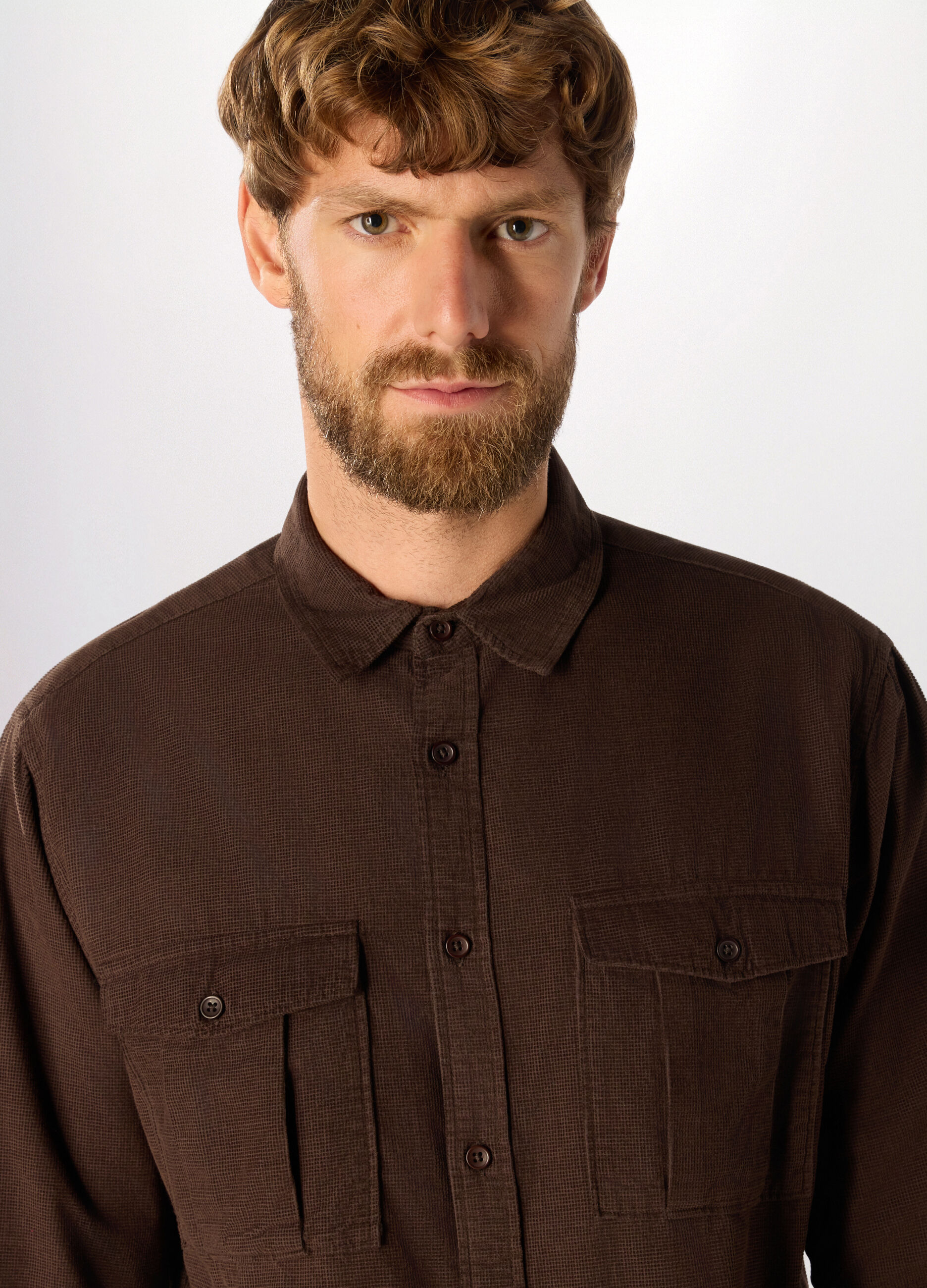 Camicia in velluto di cotone uomo_2