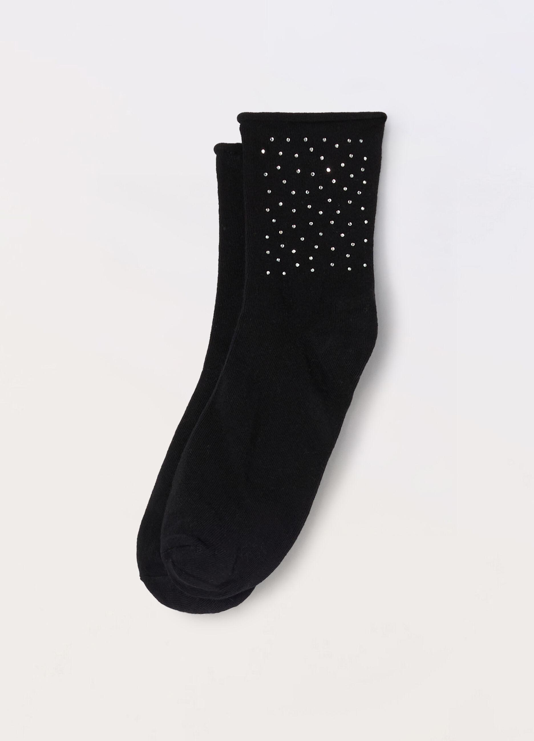Calze in misto cotone con strass donna_0