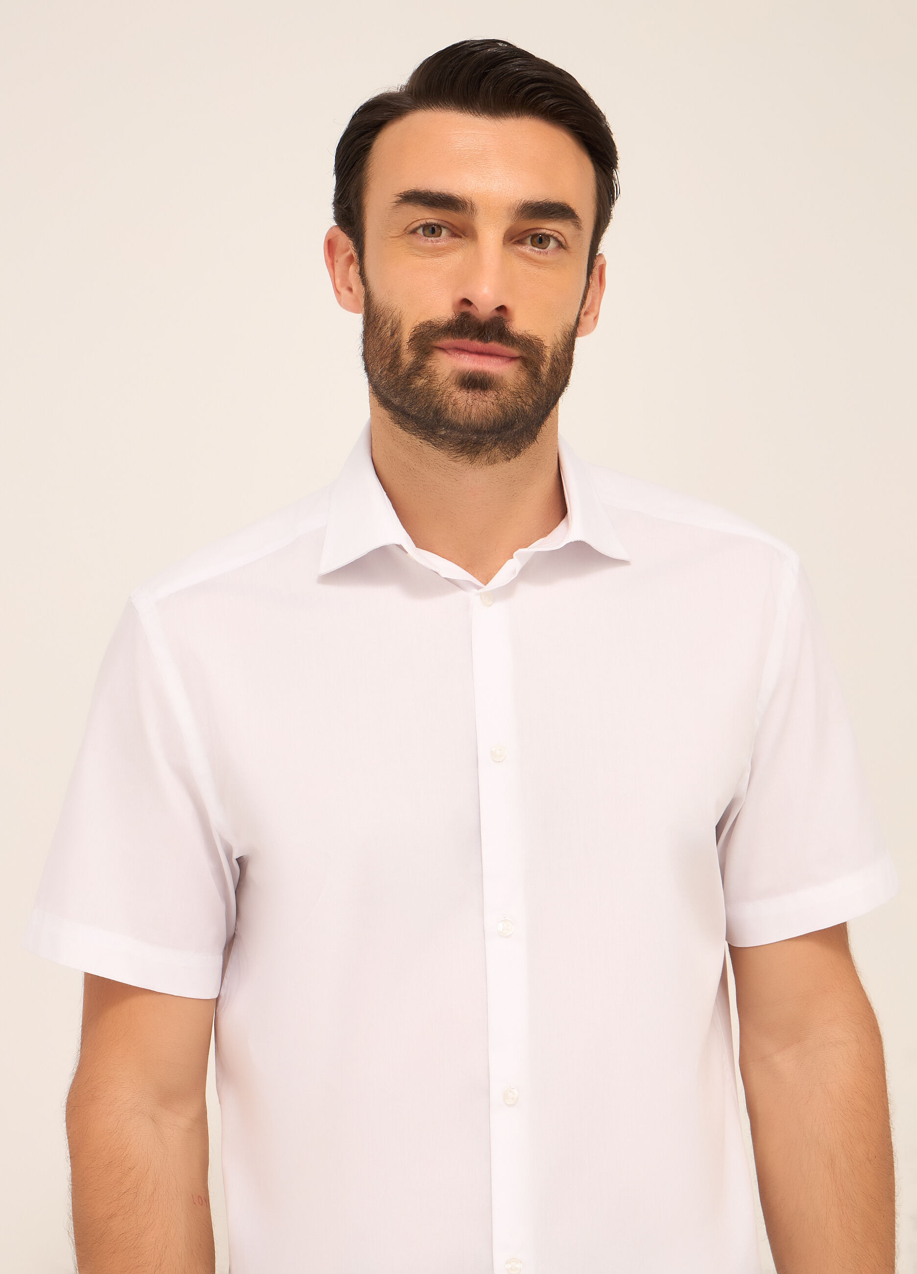 Camicia a maniche corte in misto cotone uomo_2