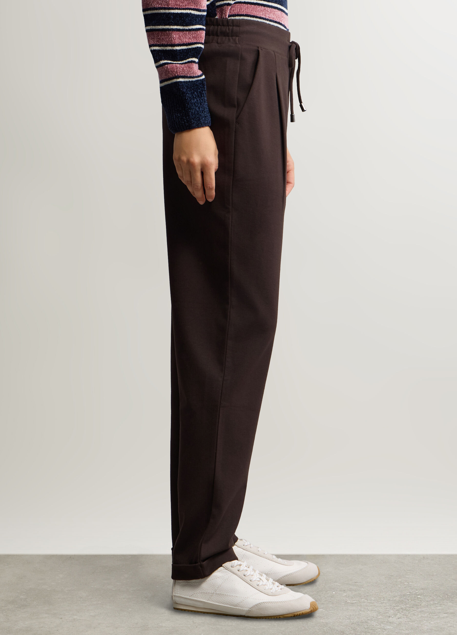 Pantaloni Fit Slim in Punto Milano di viscosa stretch donna_1