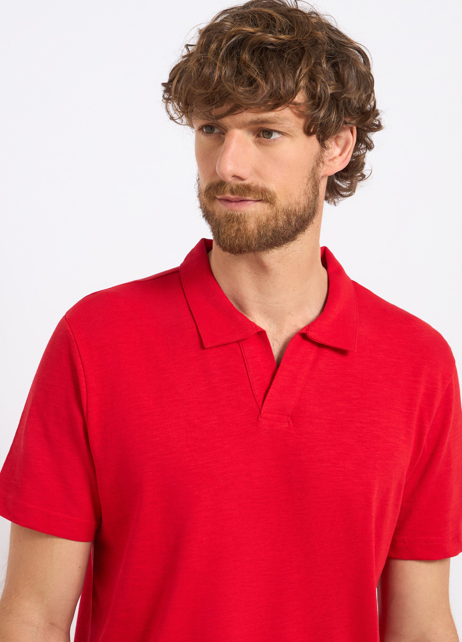 Polo in puro cotone slub uomo