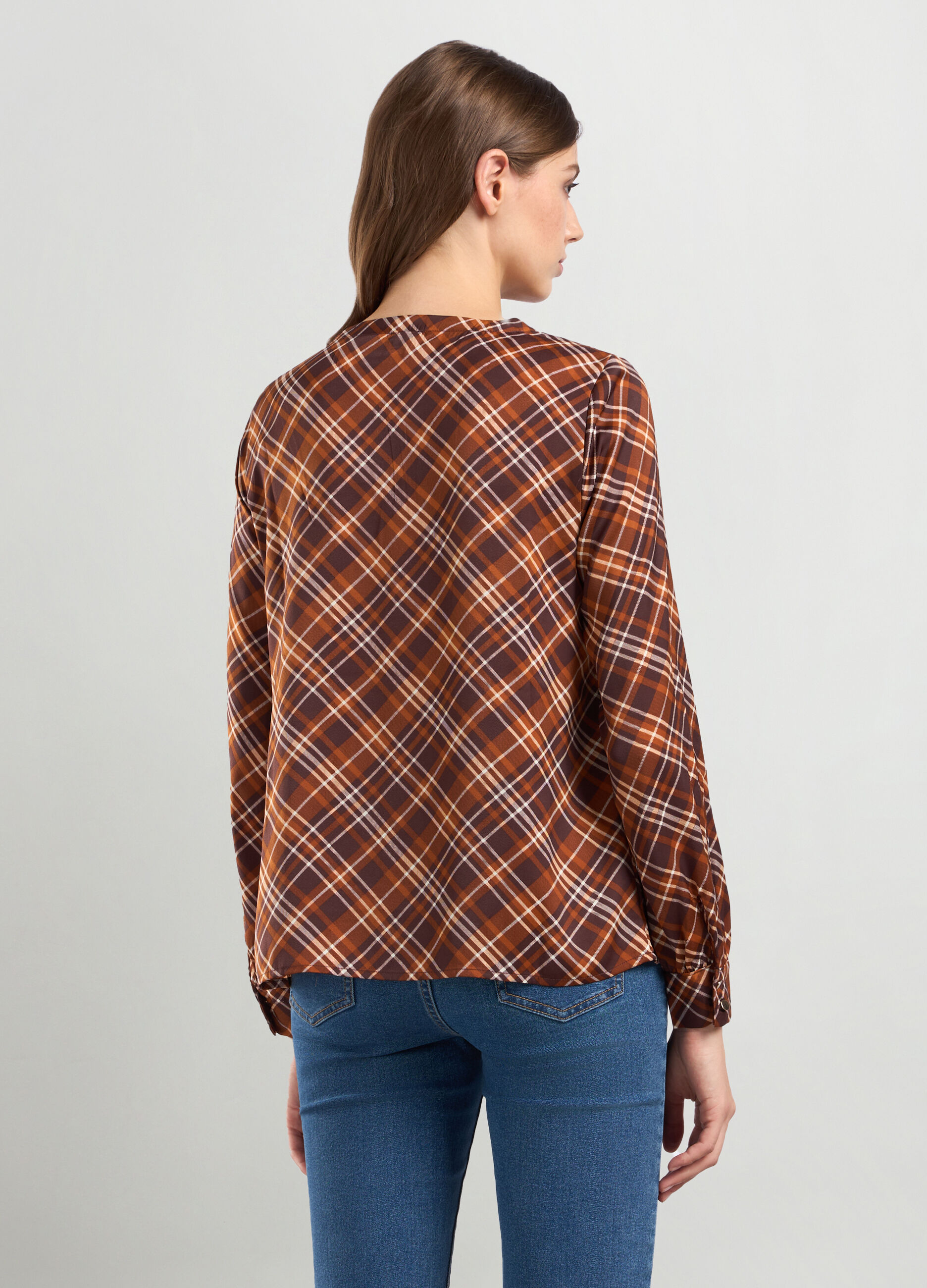 Blusa in raso con stampa donna_1
