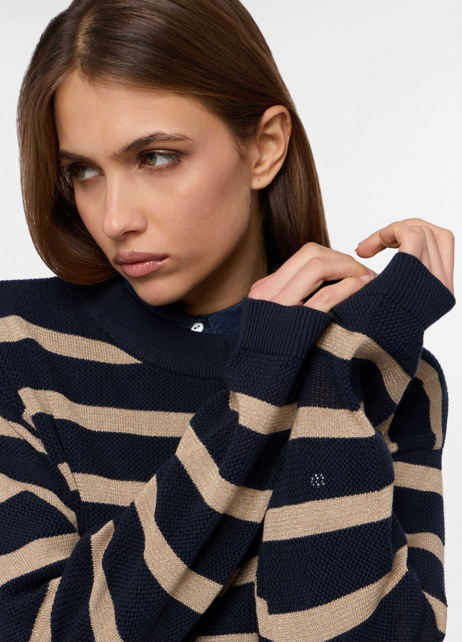 Pullover tricot a righe donna_2