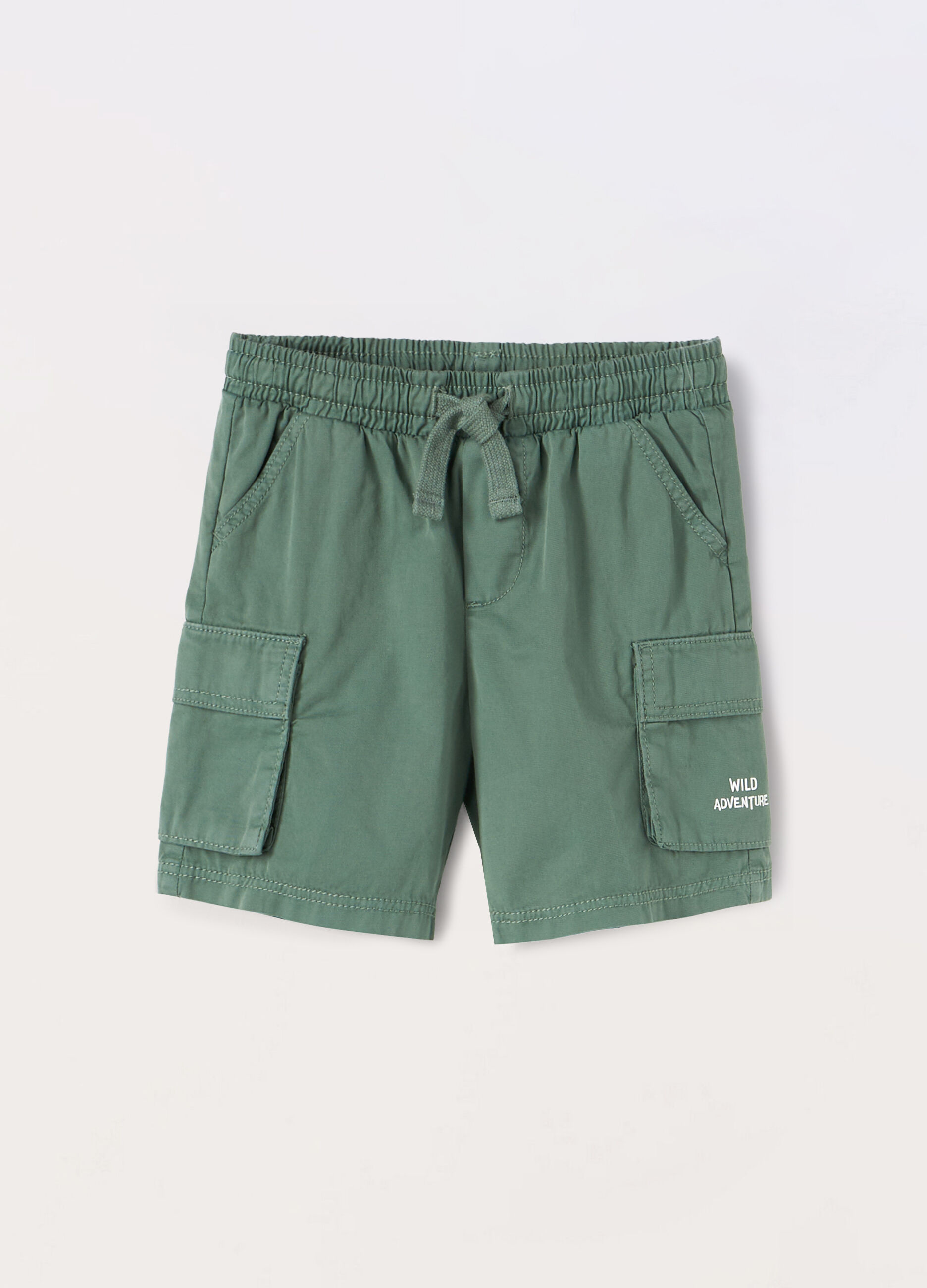 Bermuda in twill di puro cotone neonato