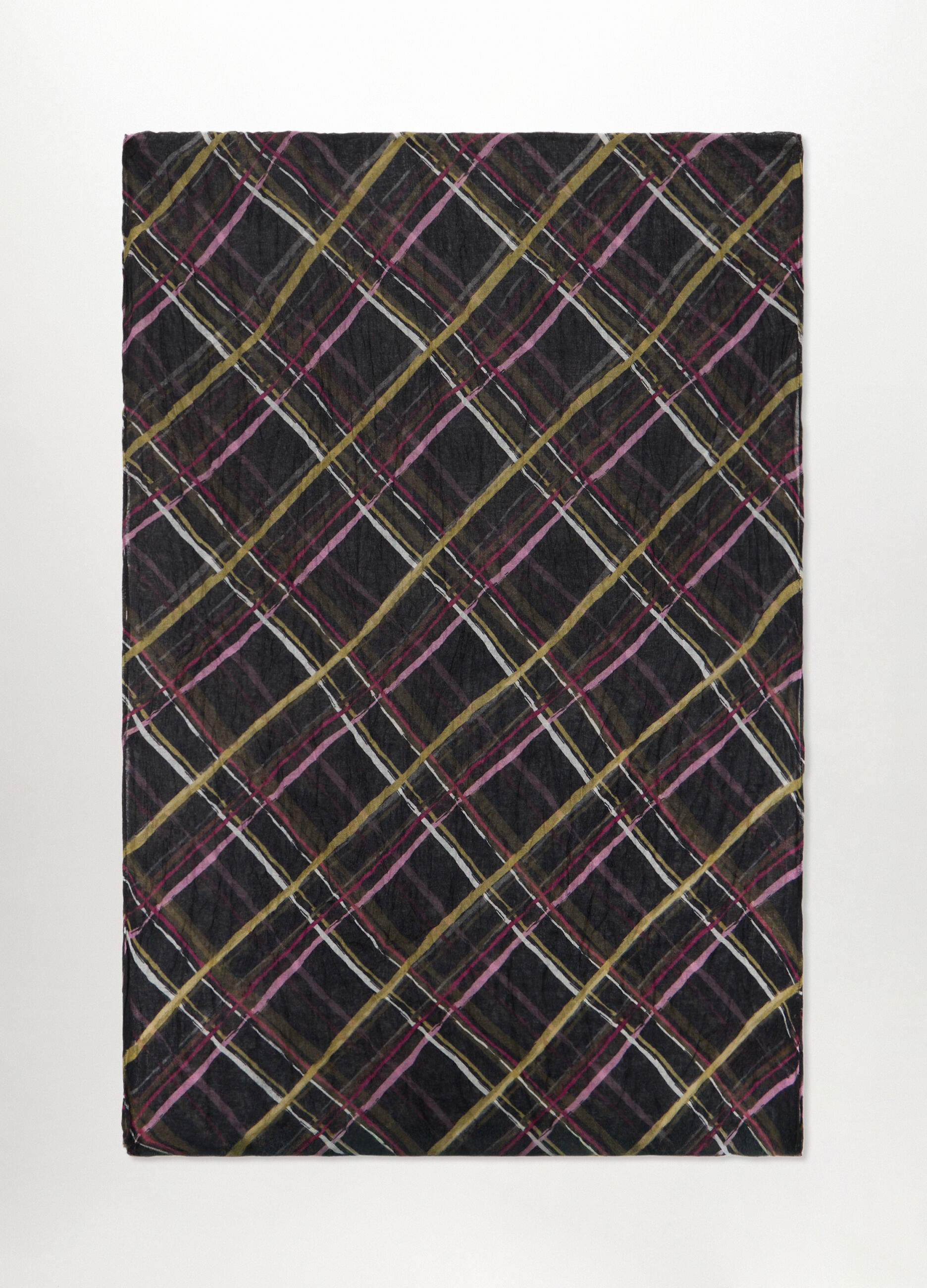 Foulard crinkle a quadri donna_0