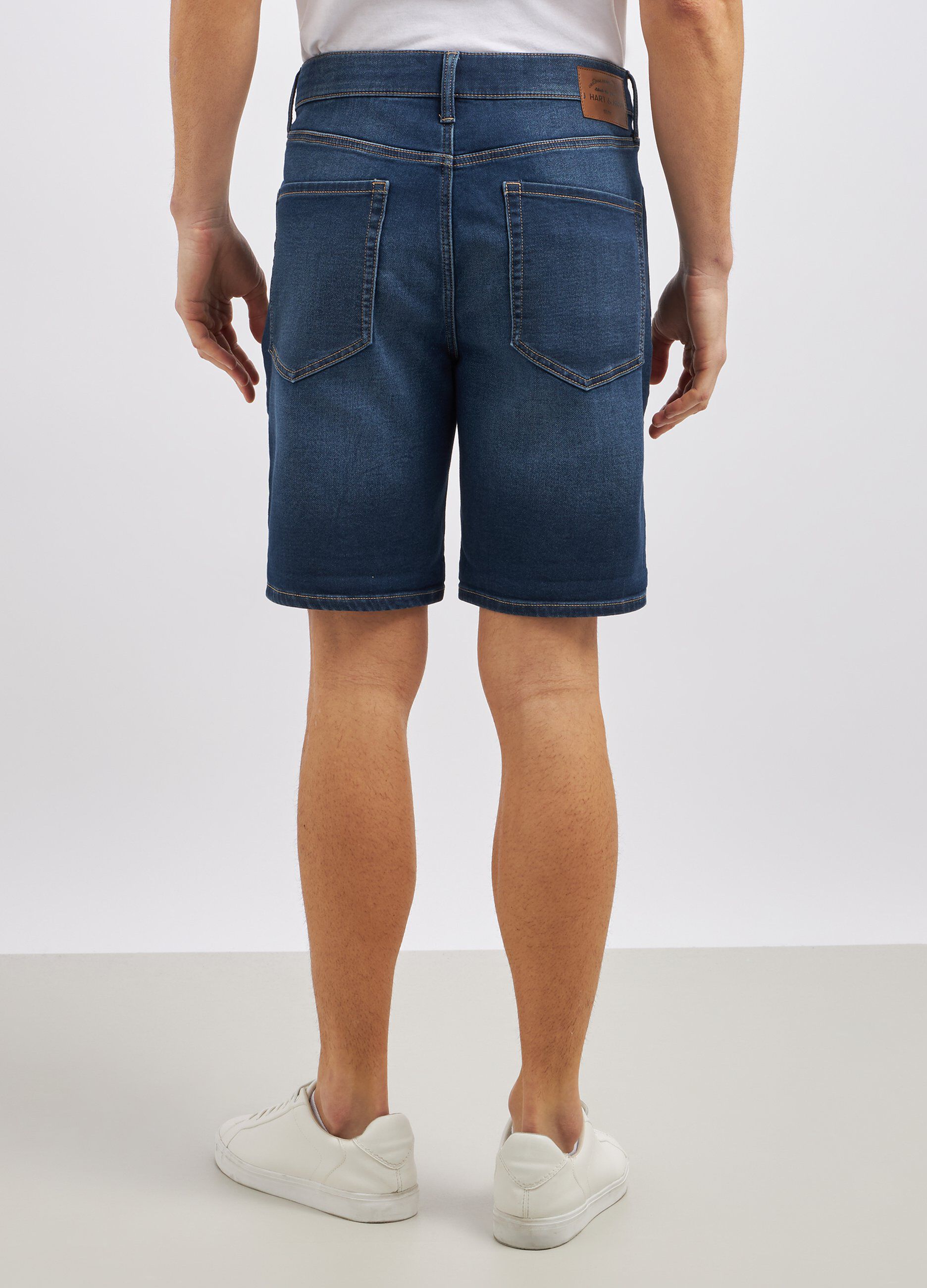 Shorts in denim di misto cotone stretch uomo_2