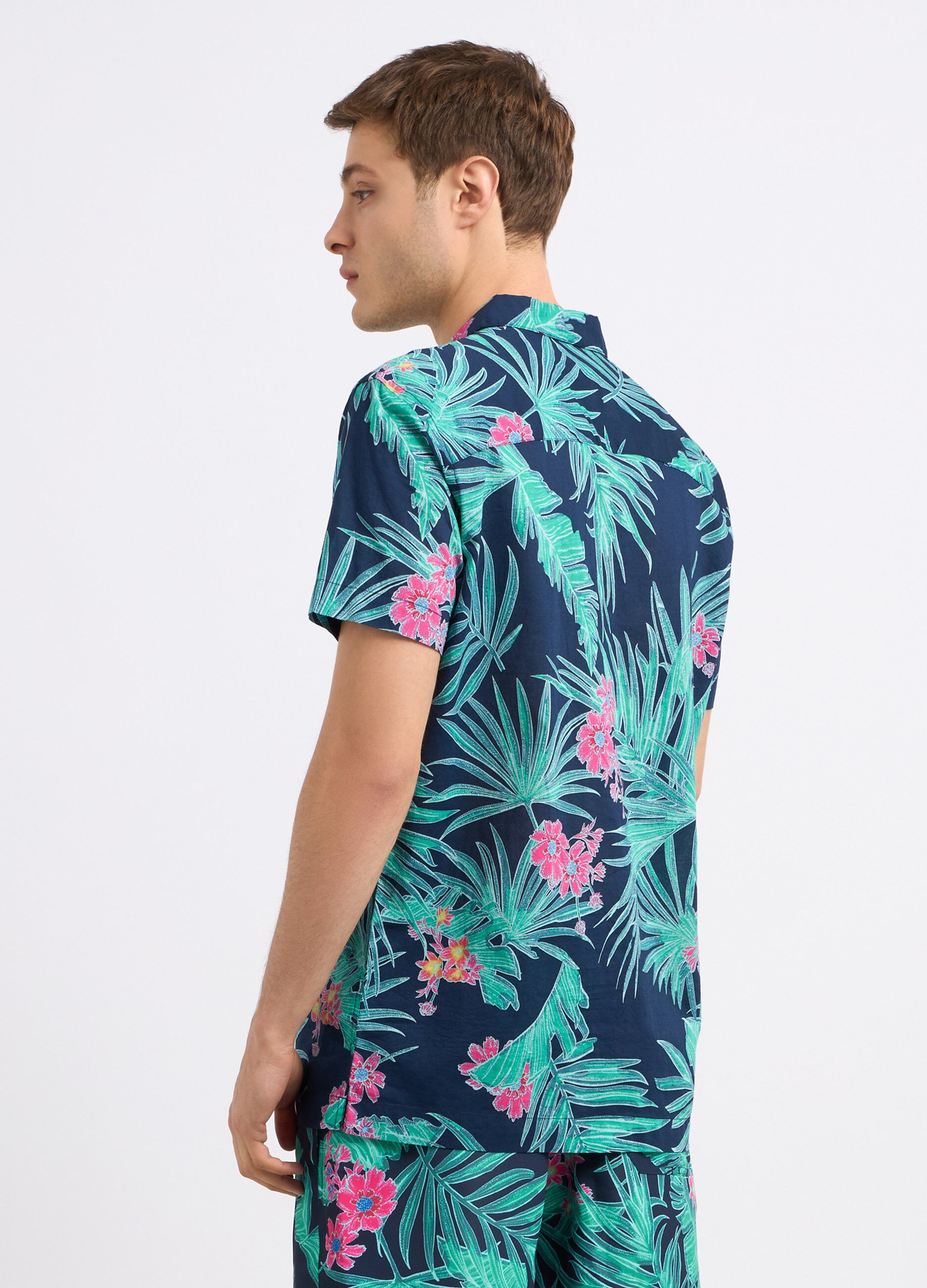 Camicia in puro cotone con stampa uomo_1