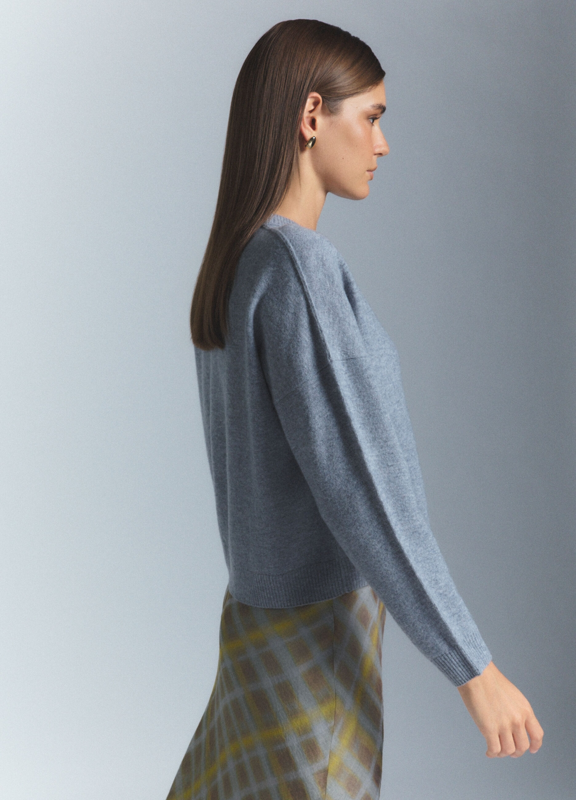 Cardigan girocollo rasato donna_3