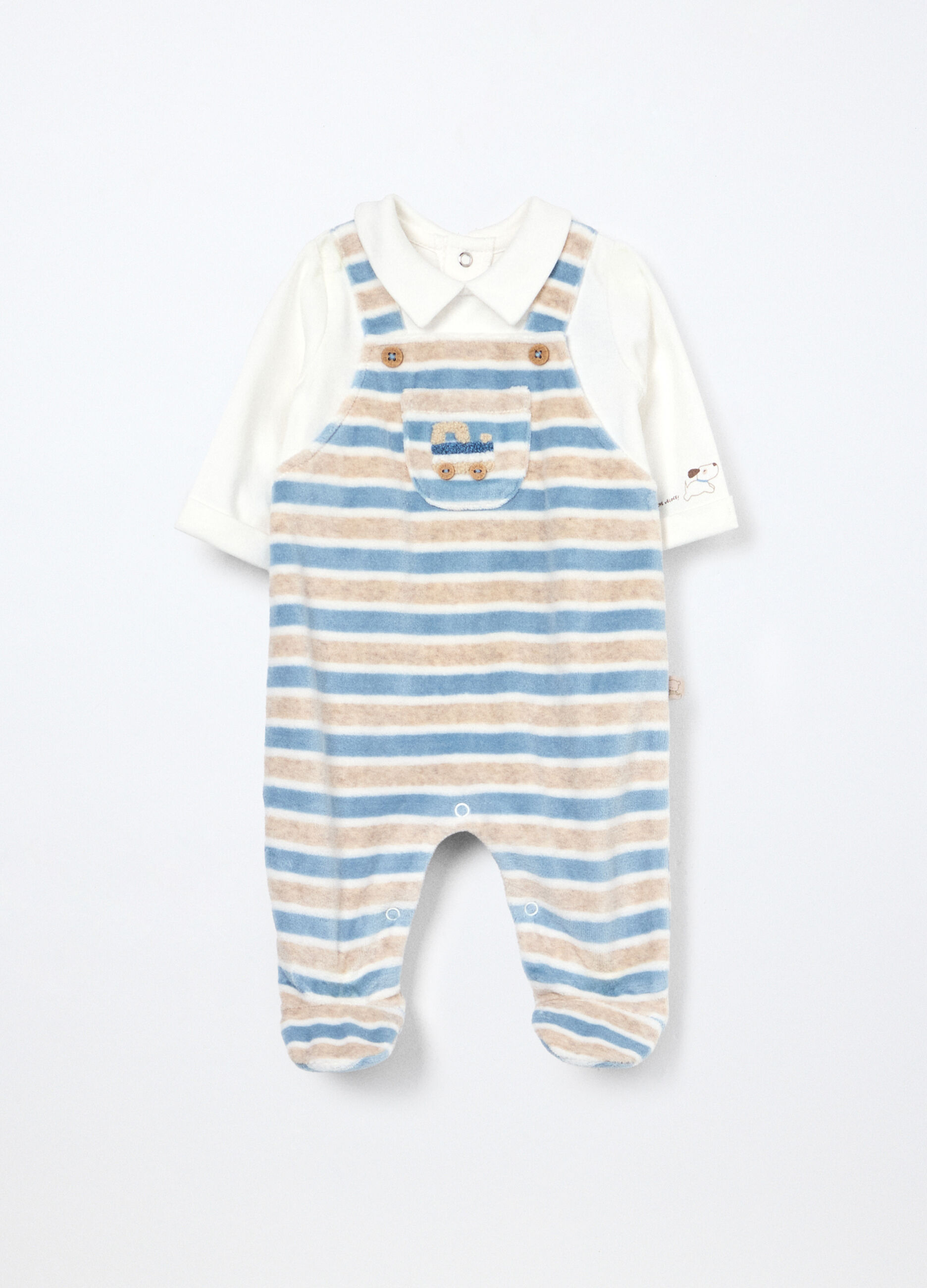 Tutina in misto cotone velour neonato_0