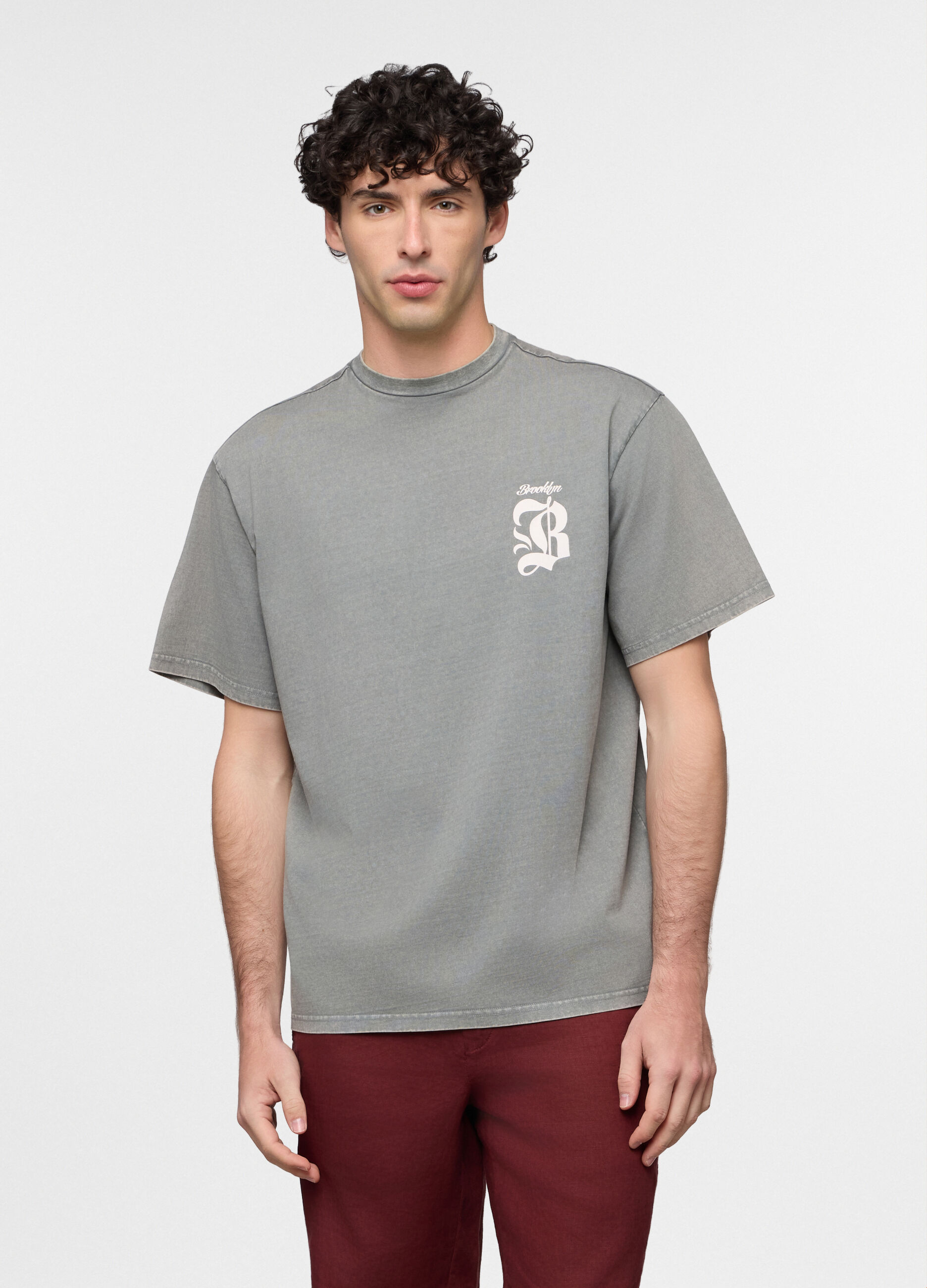 T-shirt girocollo con stampa Brooklyn uomo_0