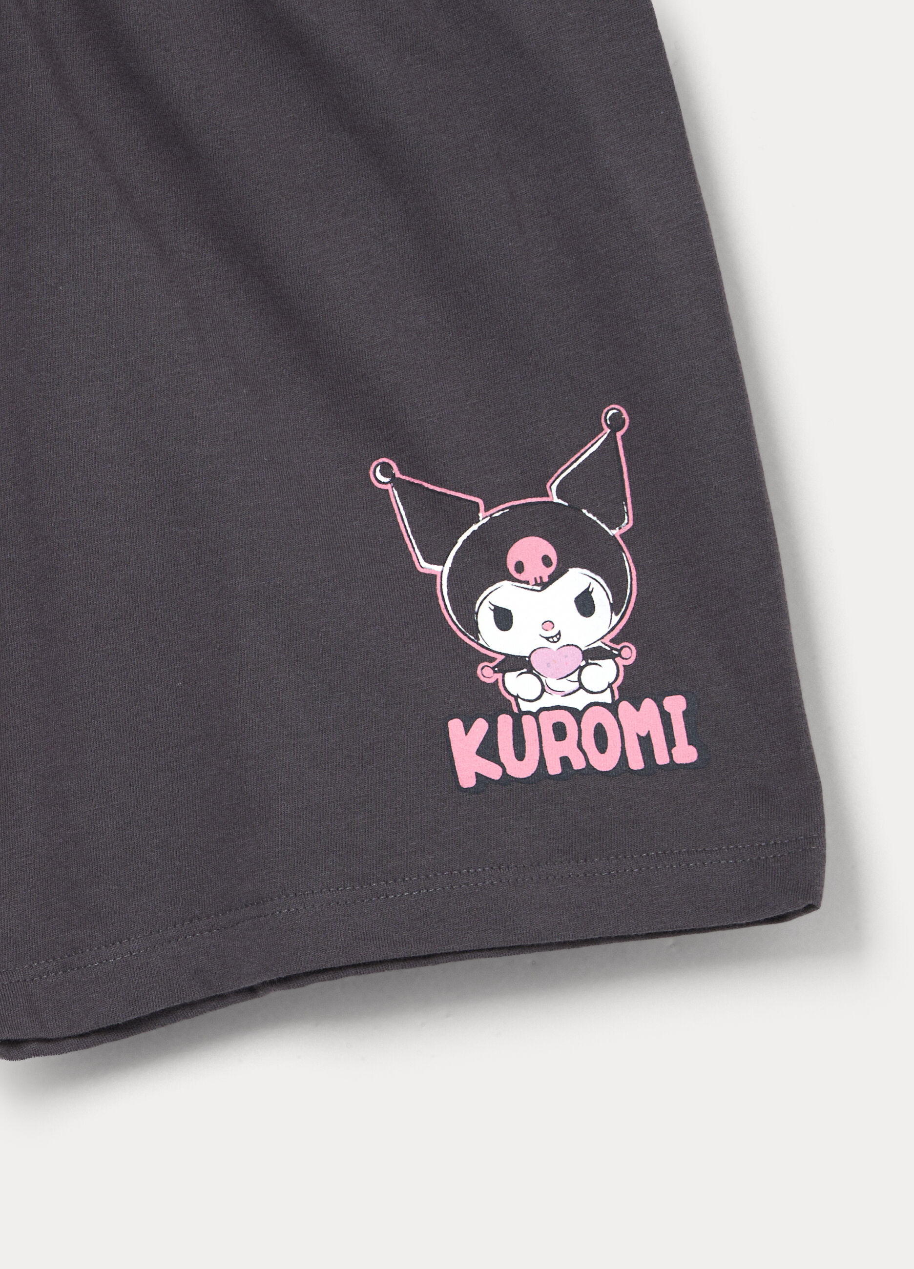 Set pigiama corto Kuromi in jersey di puro cotone ragazza_3