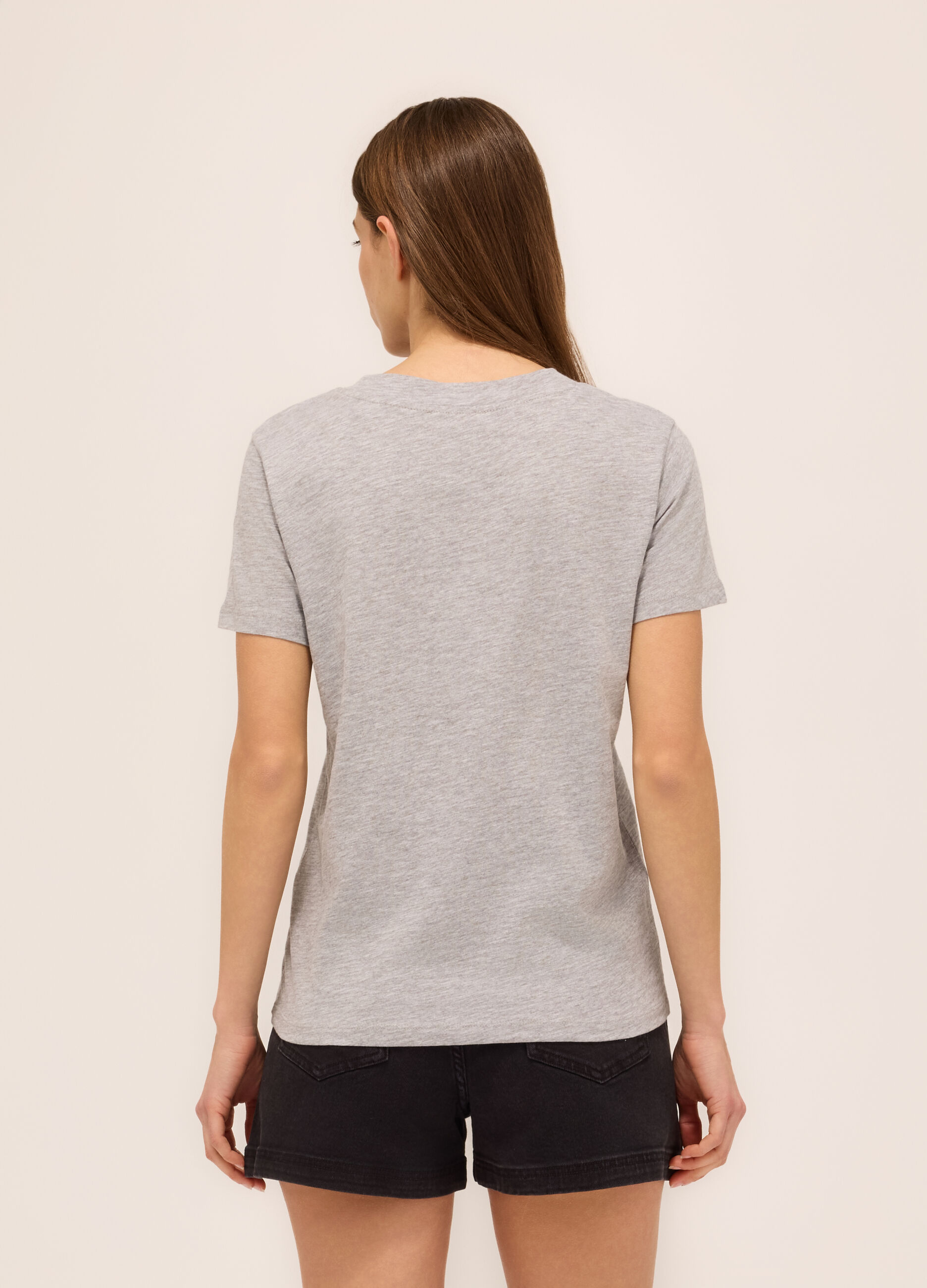 T-shirt in jersey slub di puro cotone donna_1