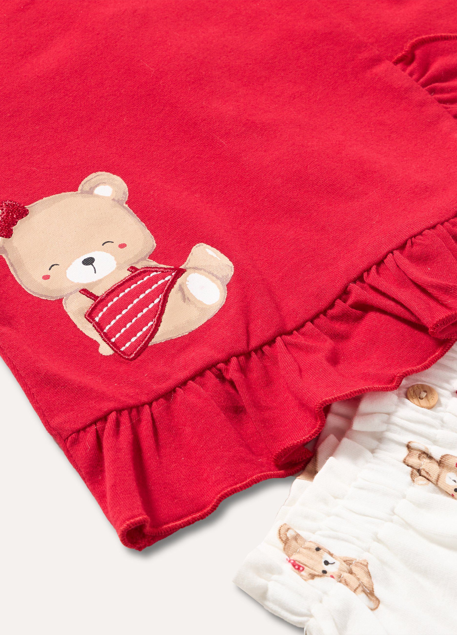 Set t-shirt e pantaloncini in cotone stretch neonata_1