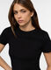 T-shirt in costina di cotone stretch donna_2