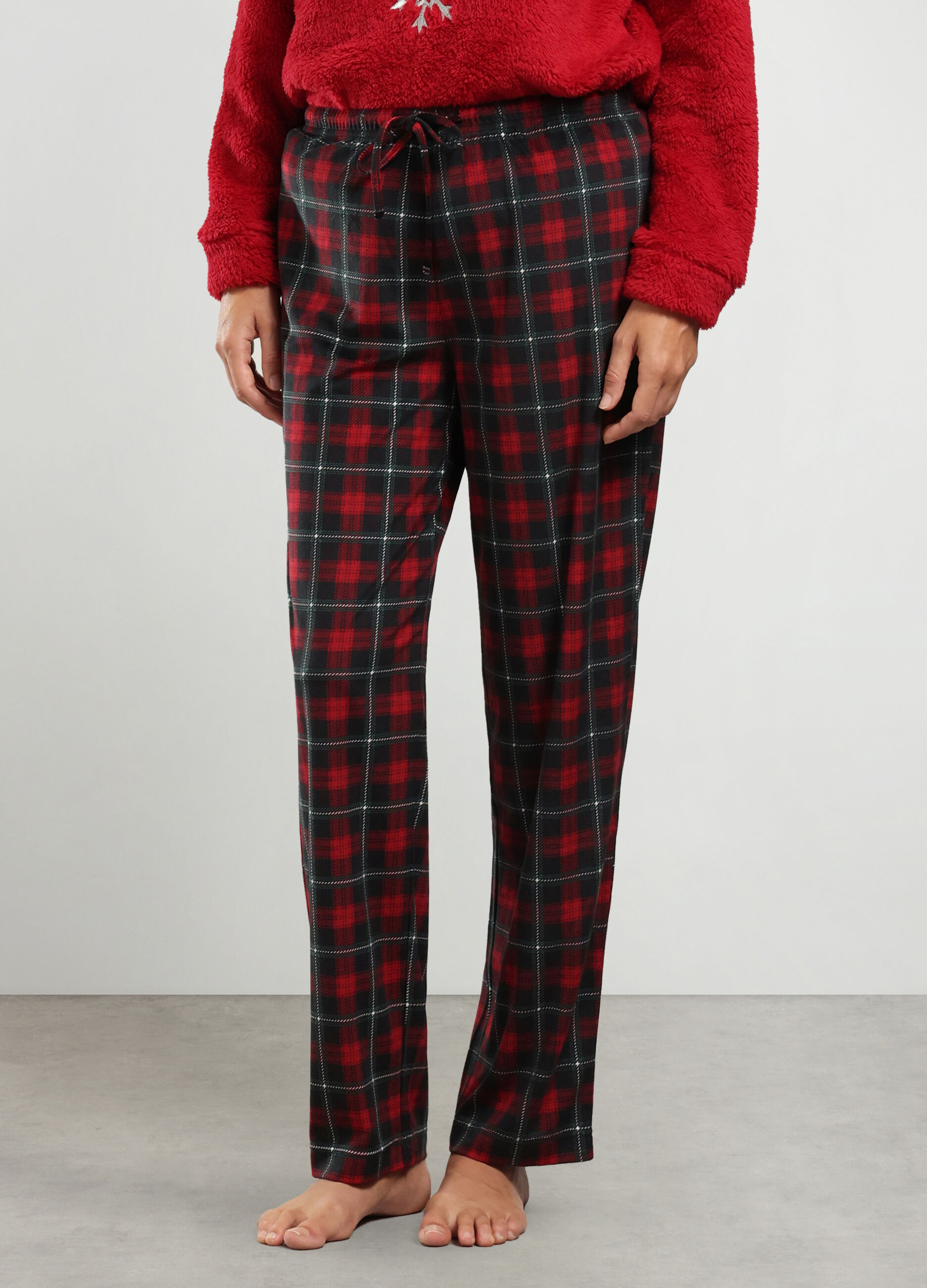Pantaloni pigiama velour donna_0