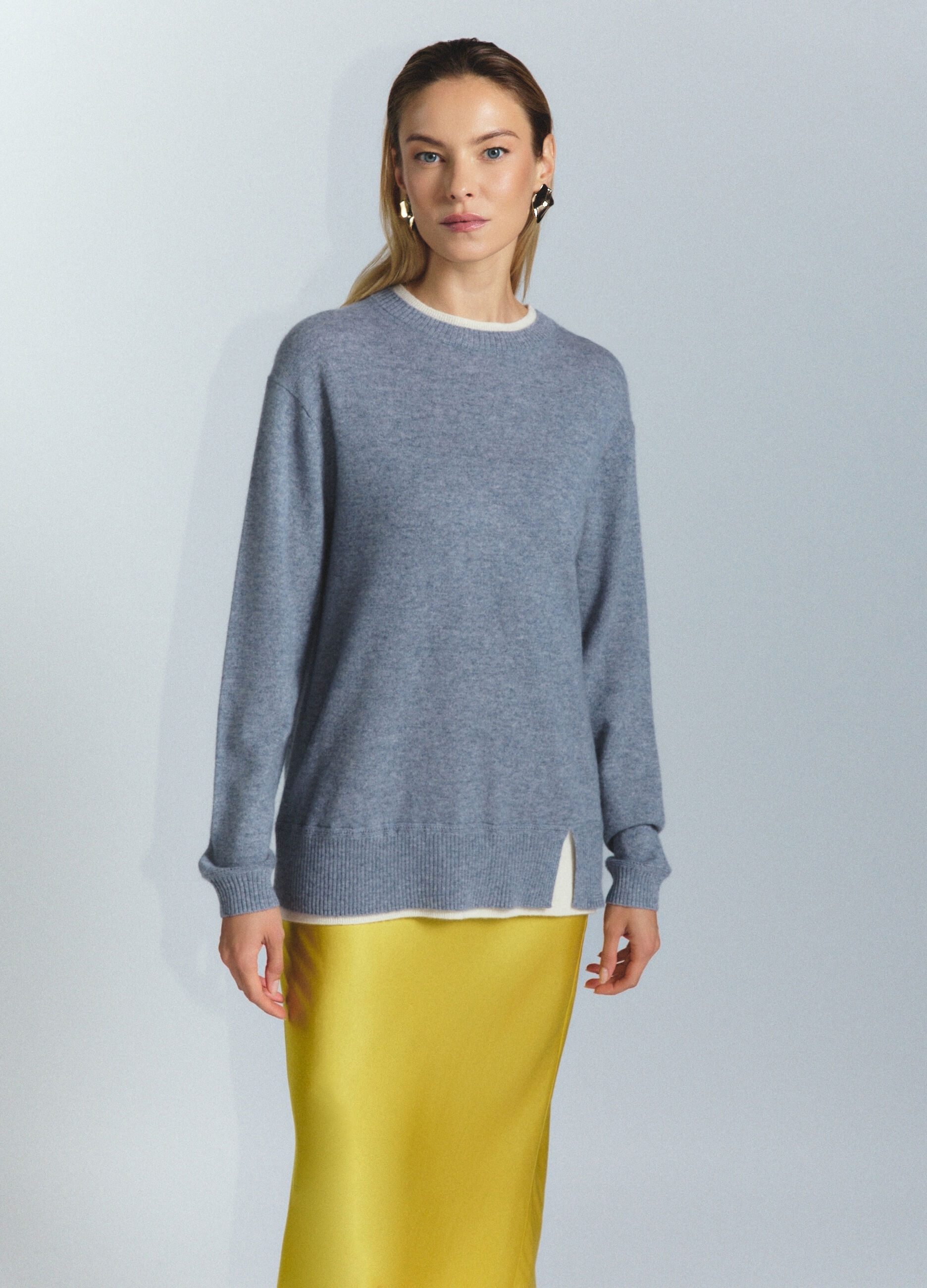 Pullover girocollo in puro cashmere donna_1