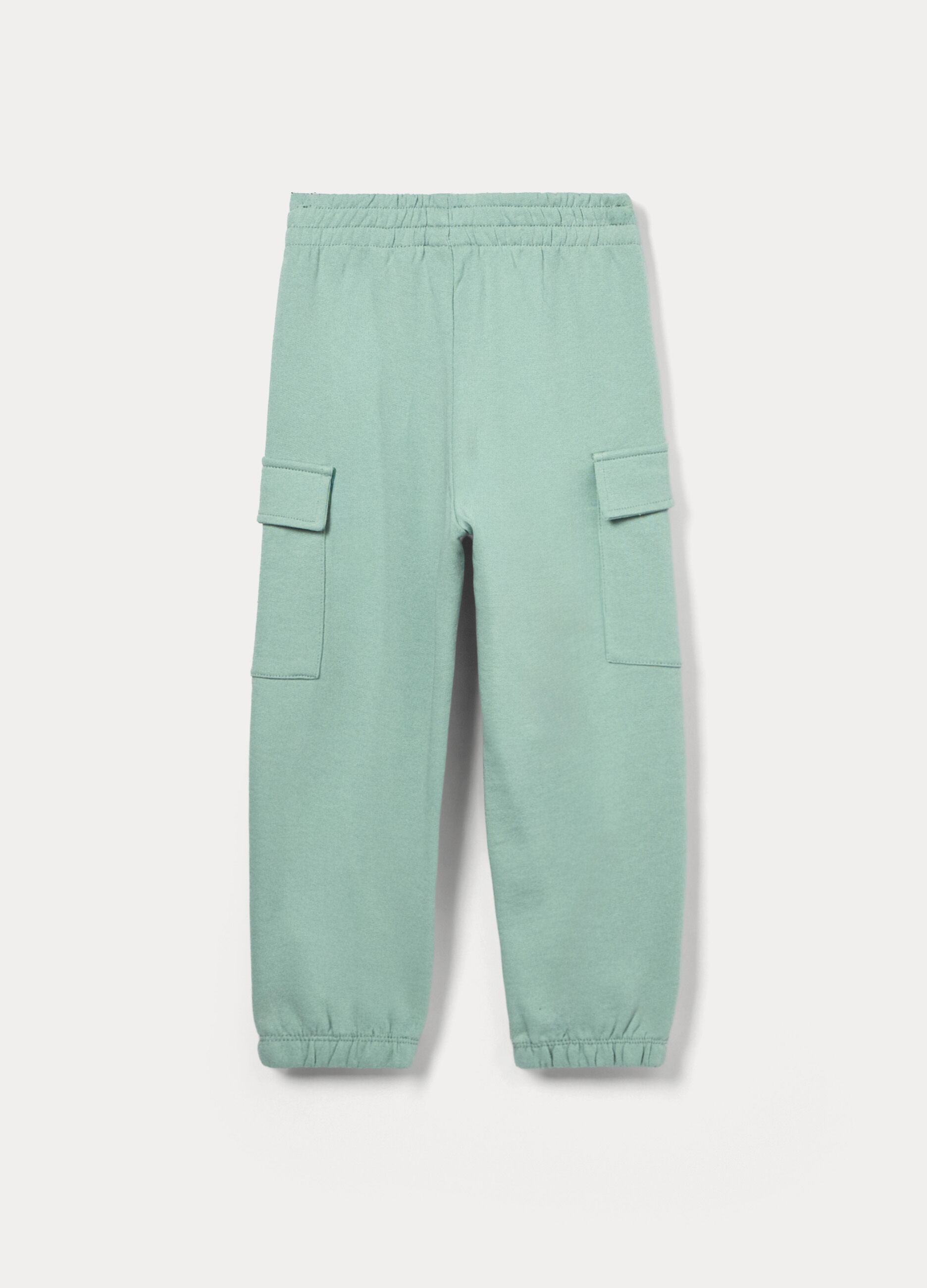 Jogger cargo in french terry di puro cotone bambina_1