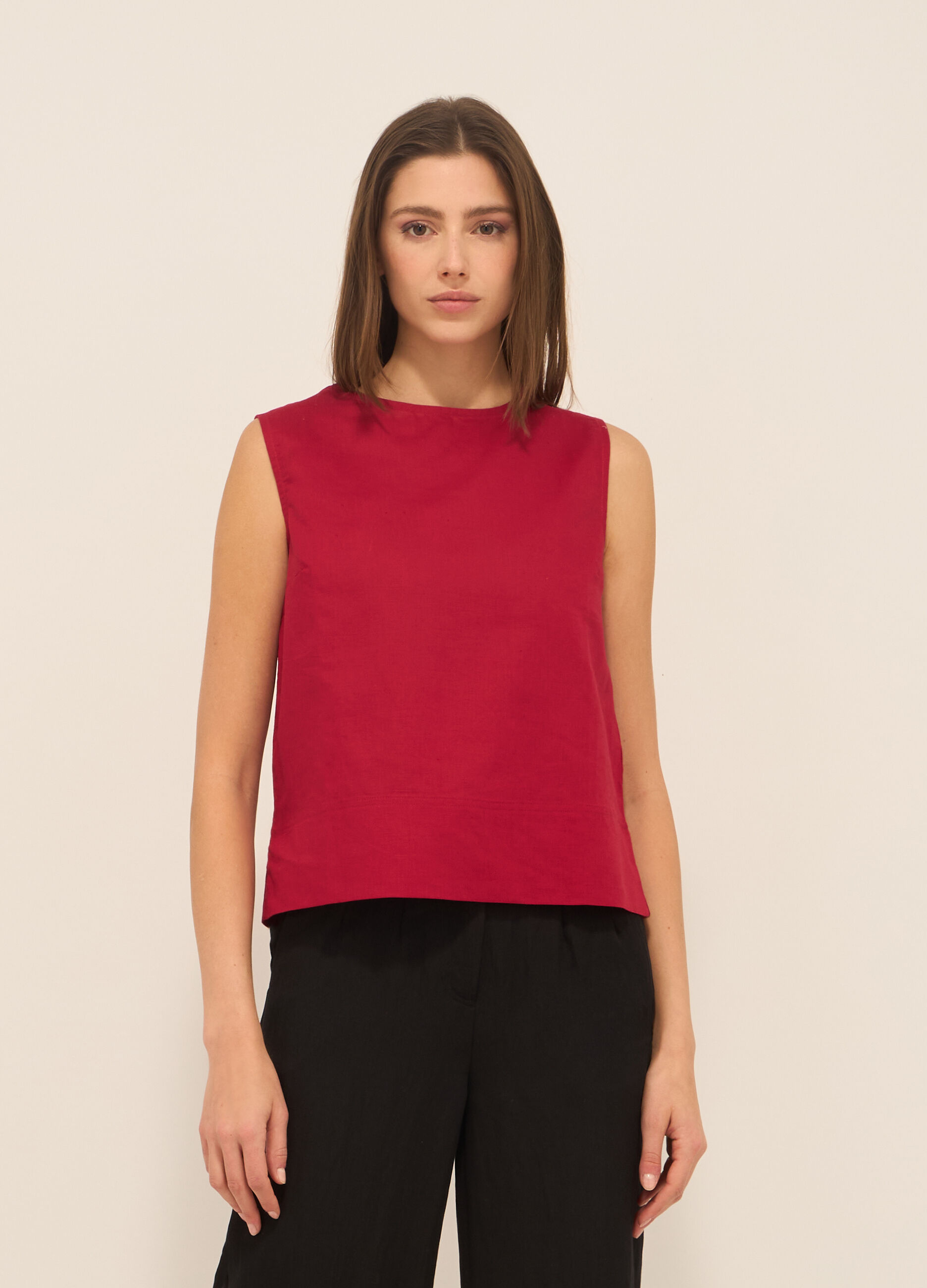 Blusa misto lino donna_0