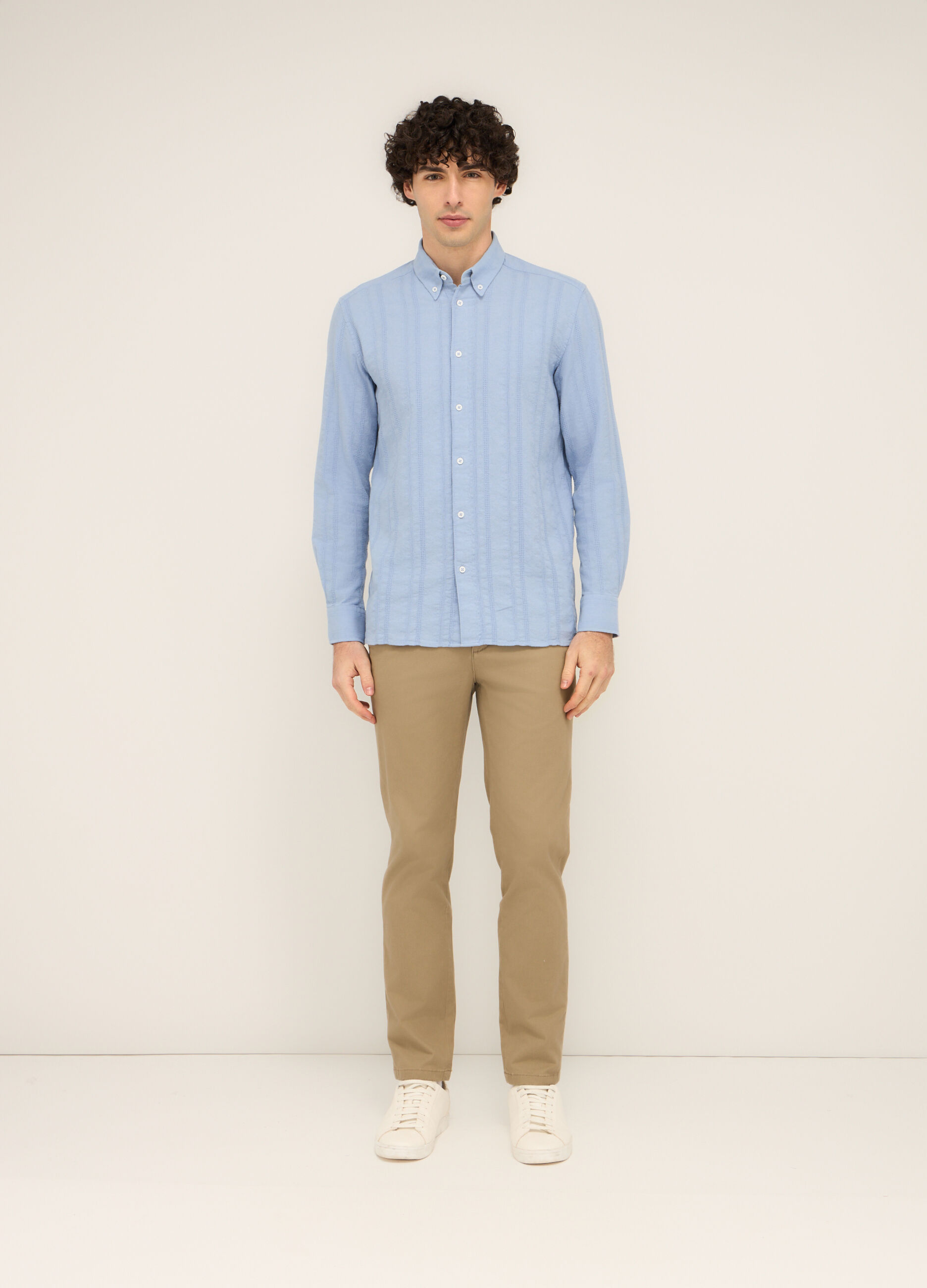 Chino slim fit in cotone stretch uomo_0