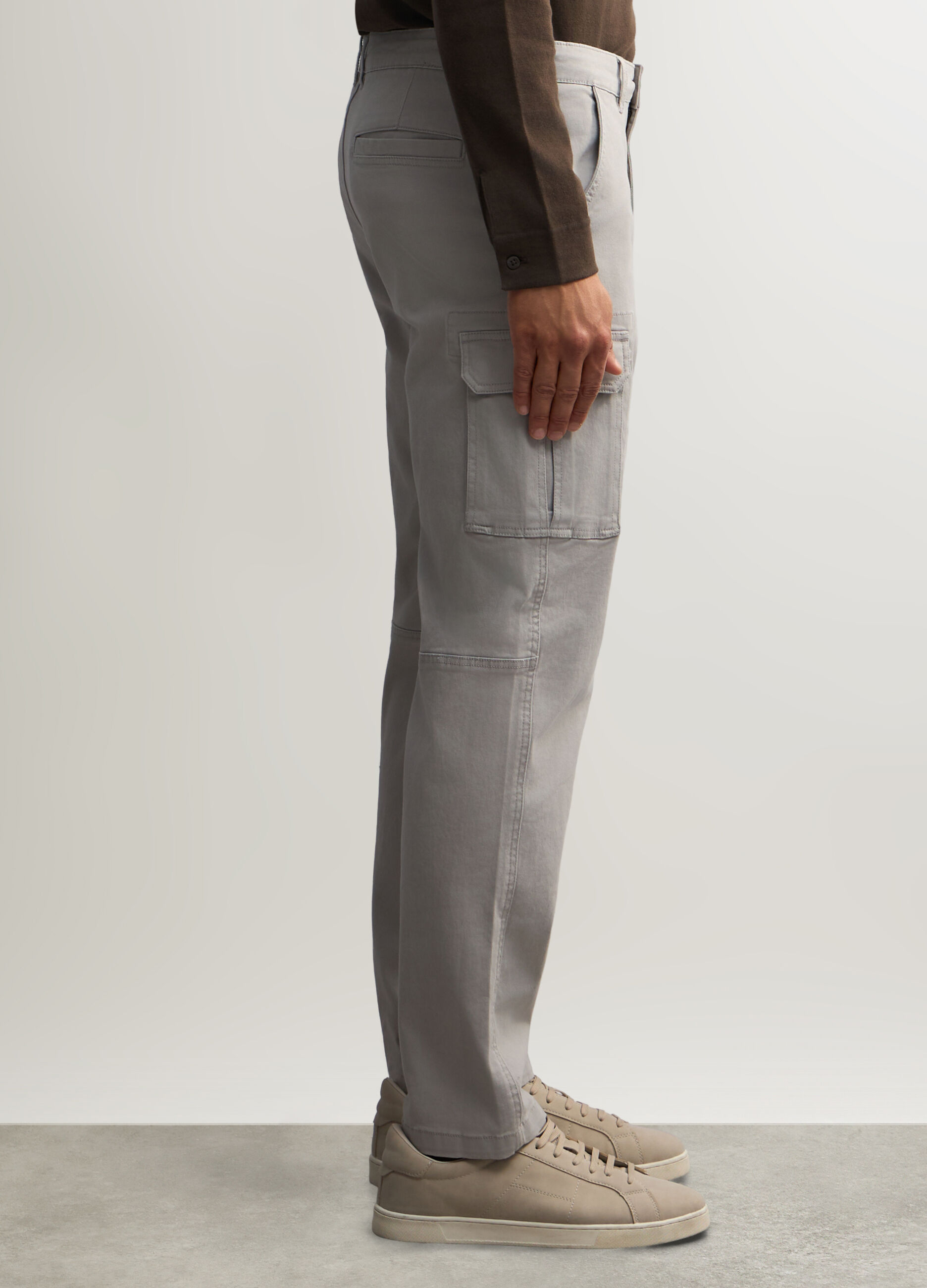 Pantalone cargo in cotone stretch uomo_1