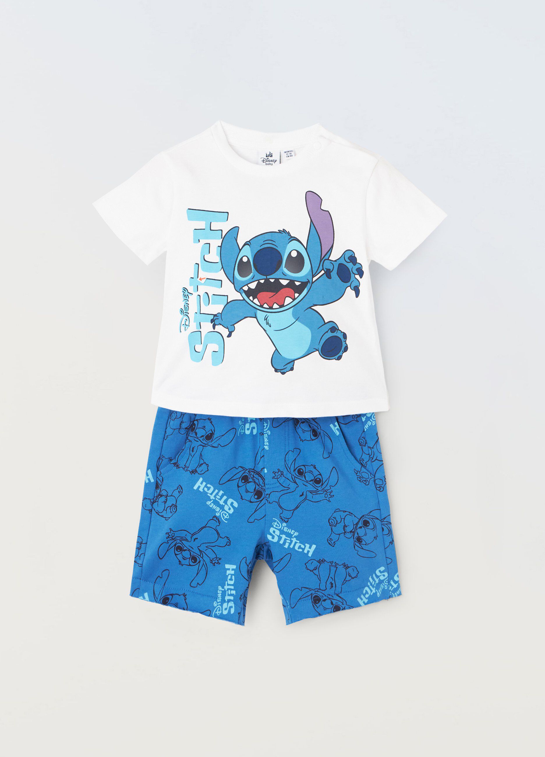 Jogging set corto in puro cotone neonato_0