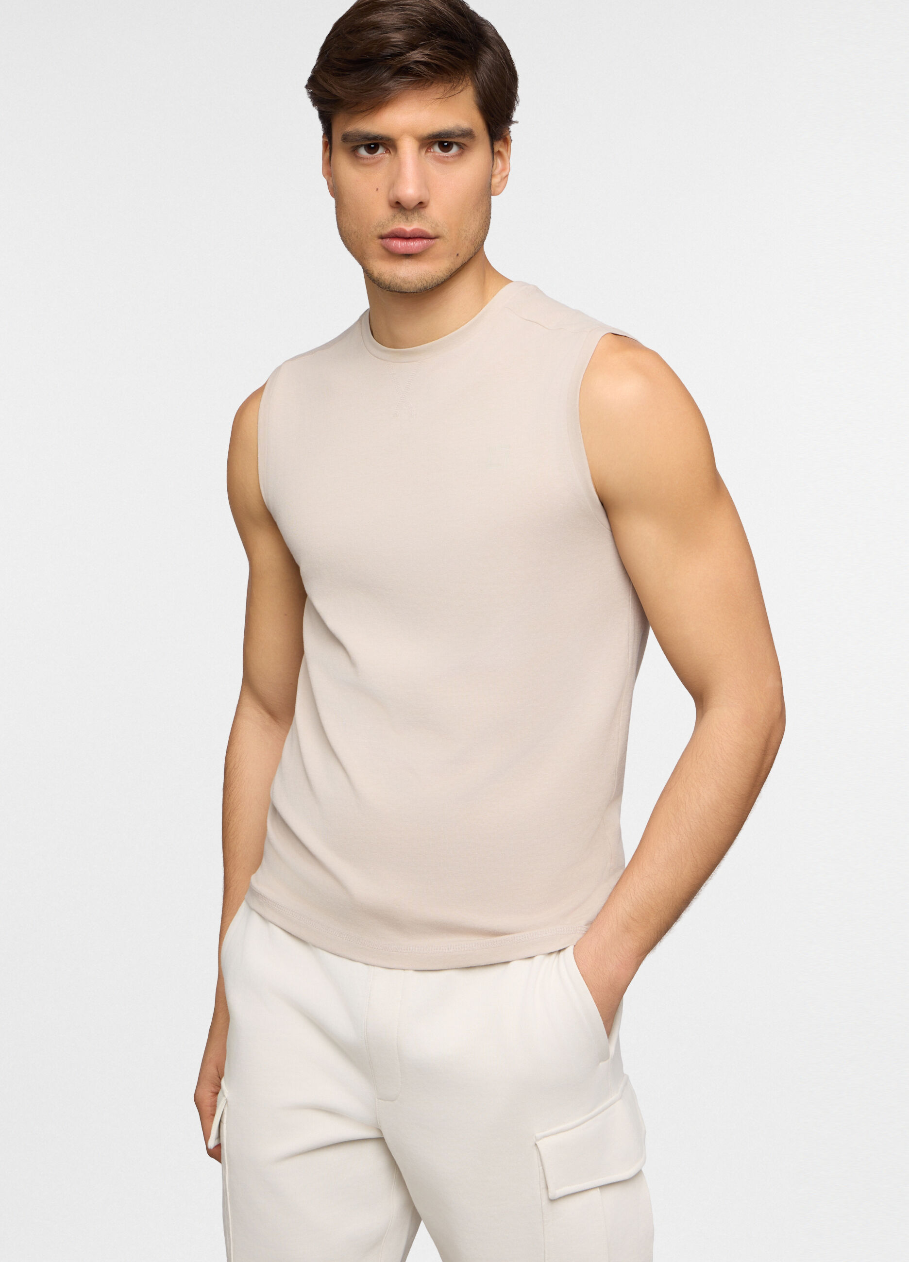 Canotta in cotone e modal stretch uomo_0