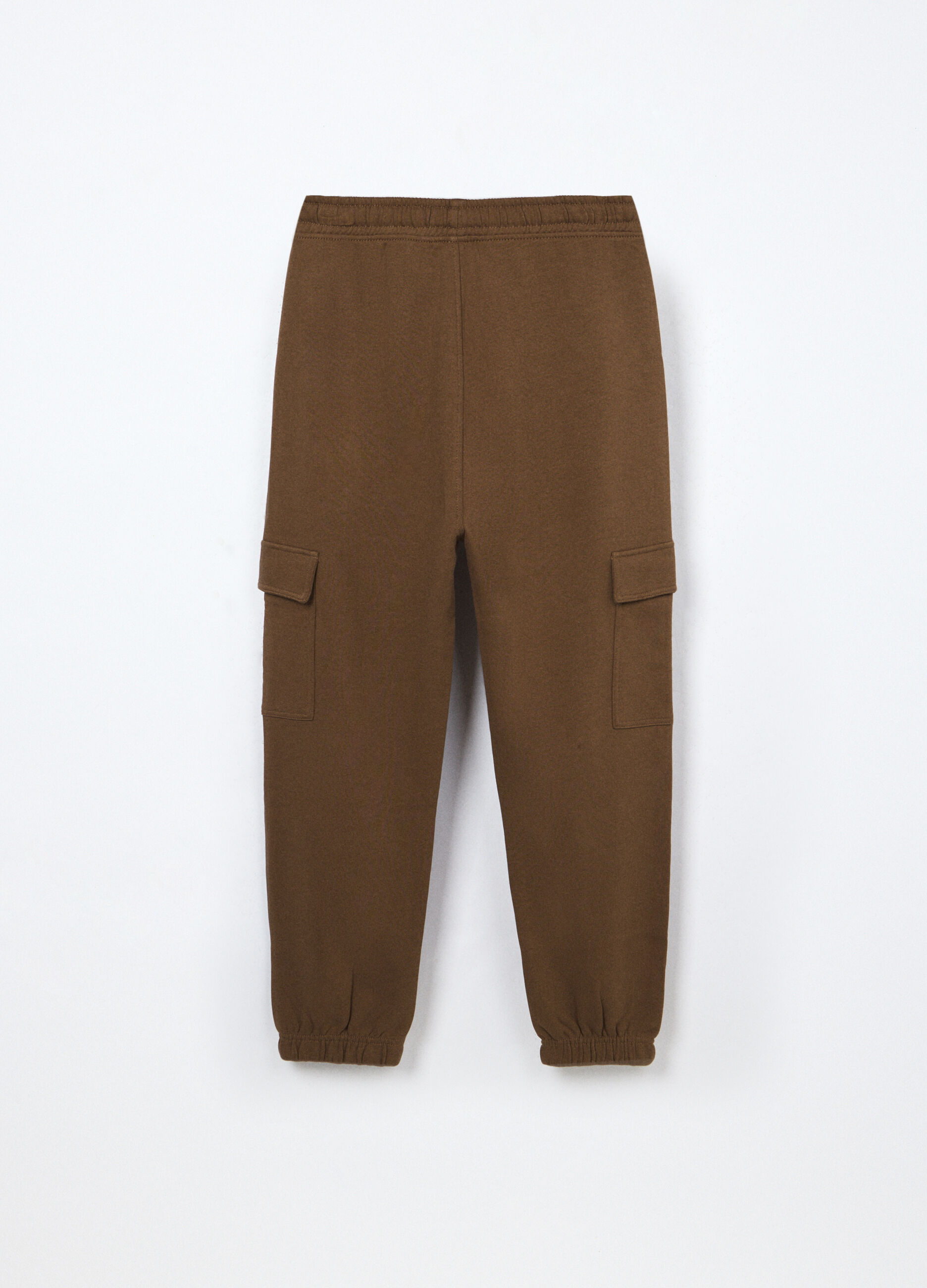 Jogger cargo in puro cotone fleece ragazzo_1