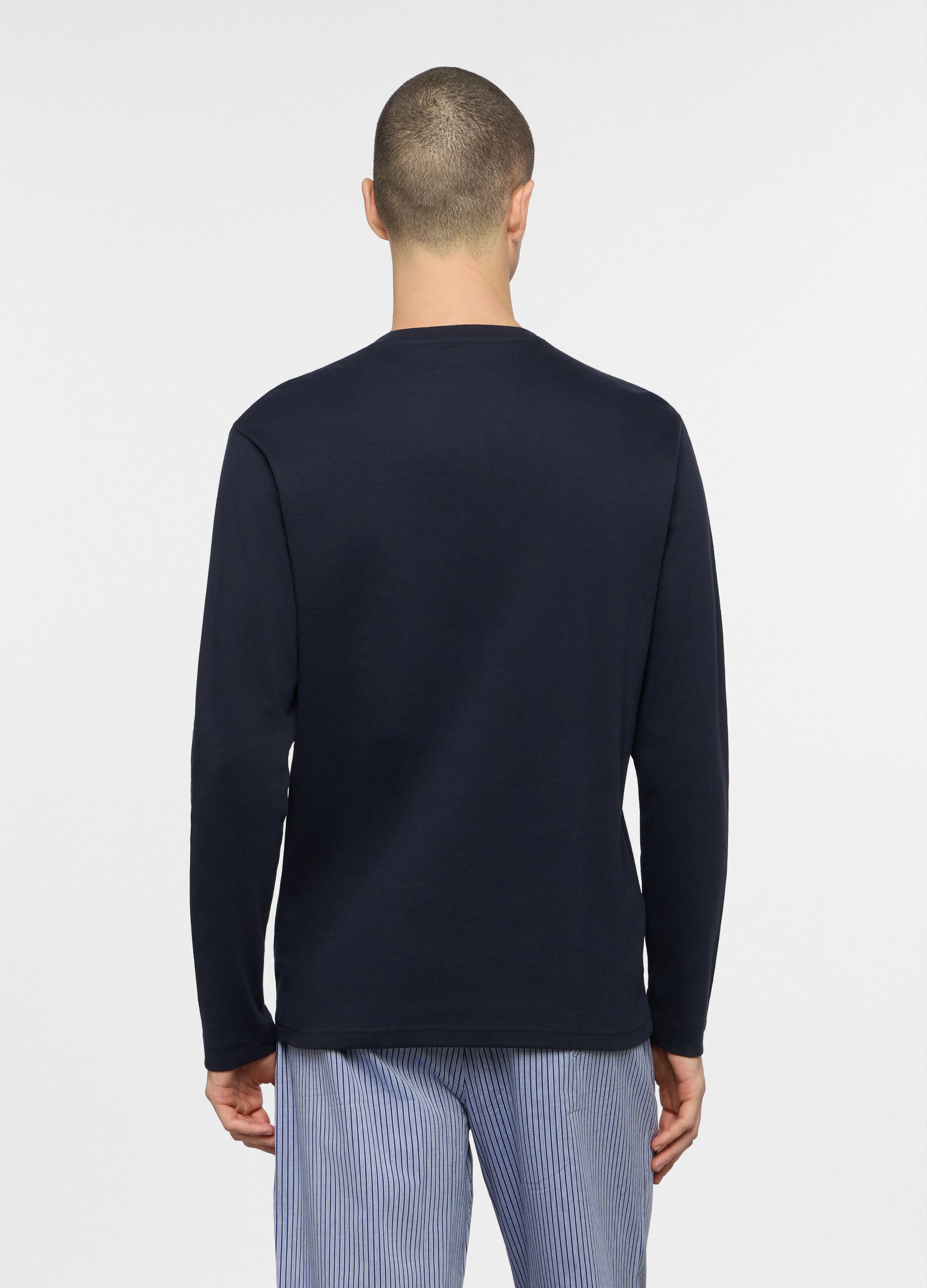 Maglia del pigiama a serafino in cotone uomo_1