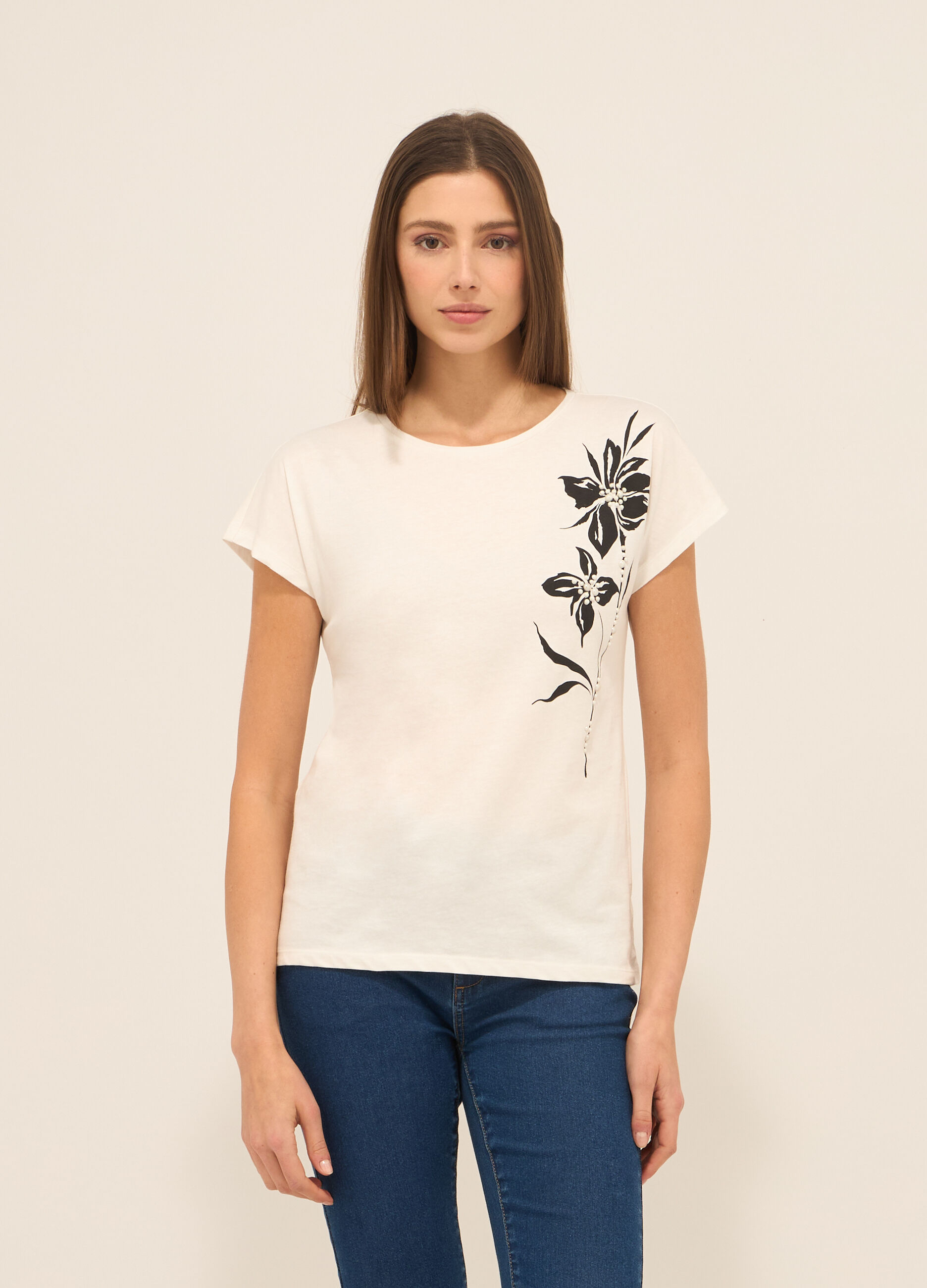 T-shirt in puro cotone donna_0