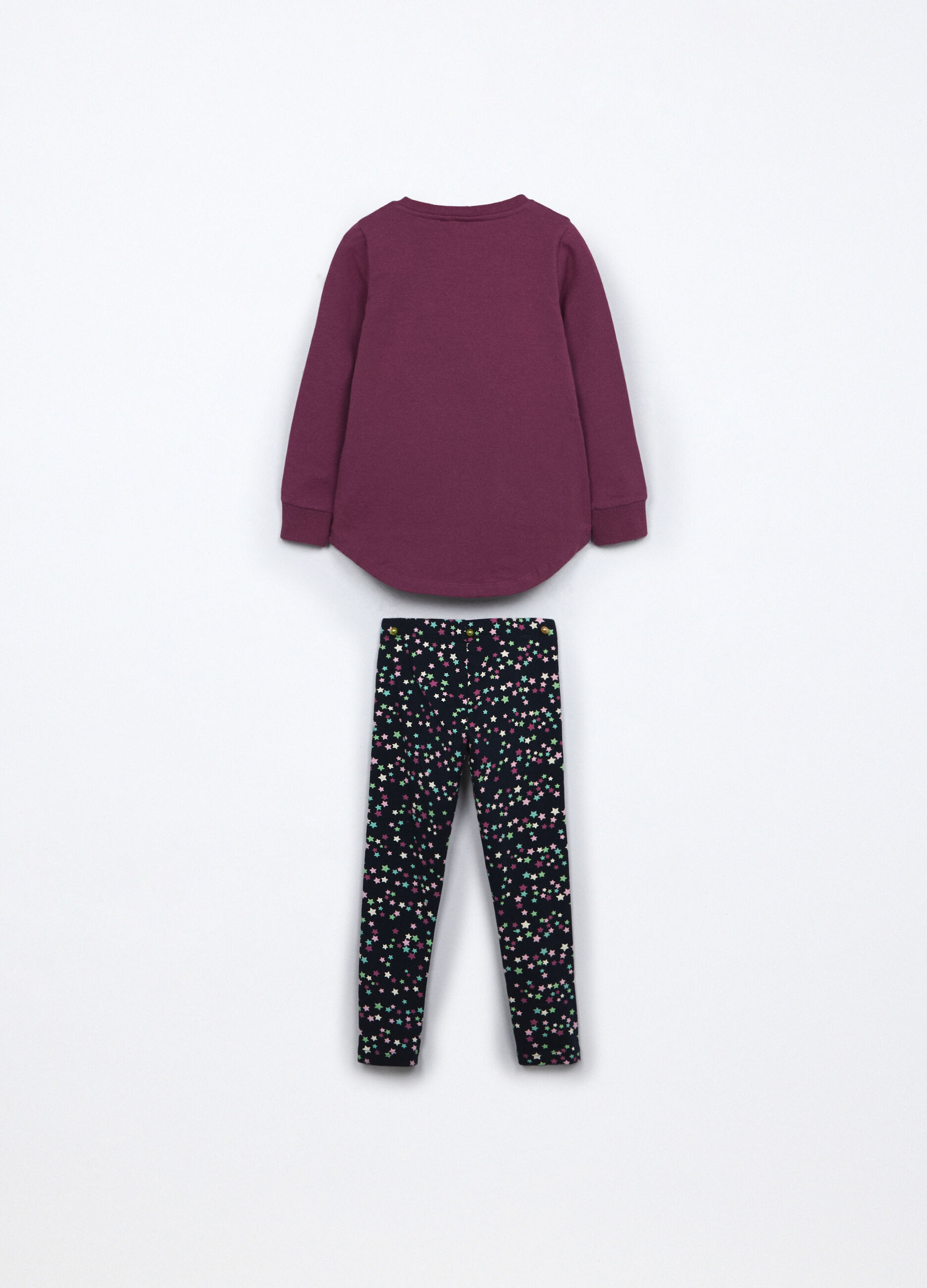 Jogging set in french terry di cotone stretch bambina_1