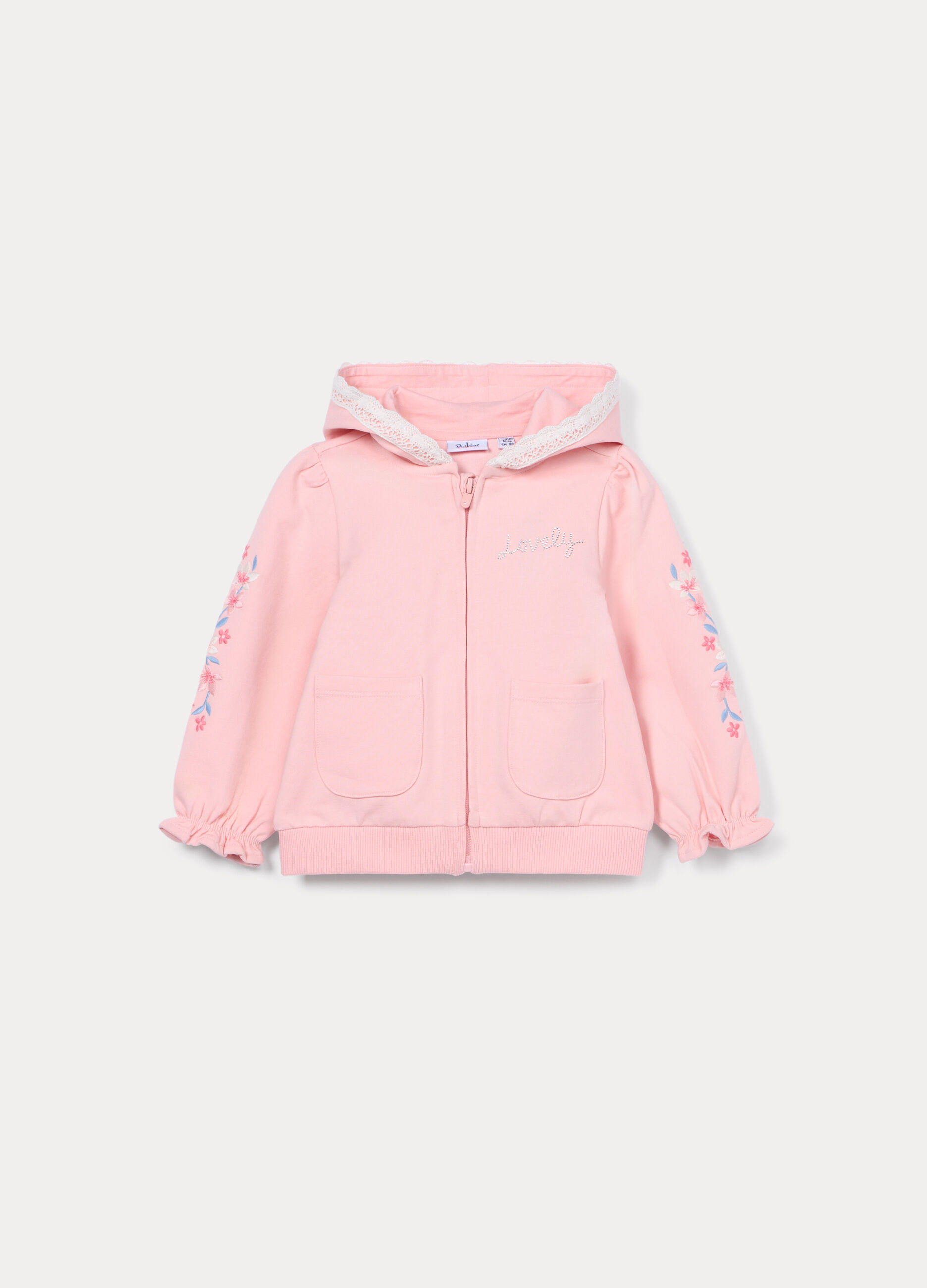 Felpa in french terry di cotone stretch bimba_0