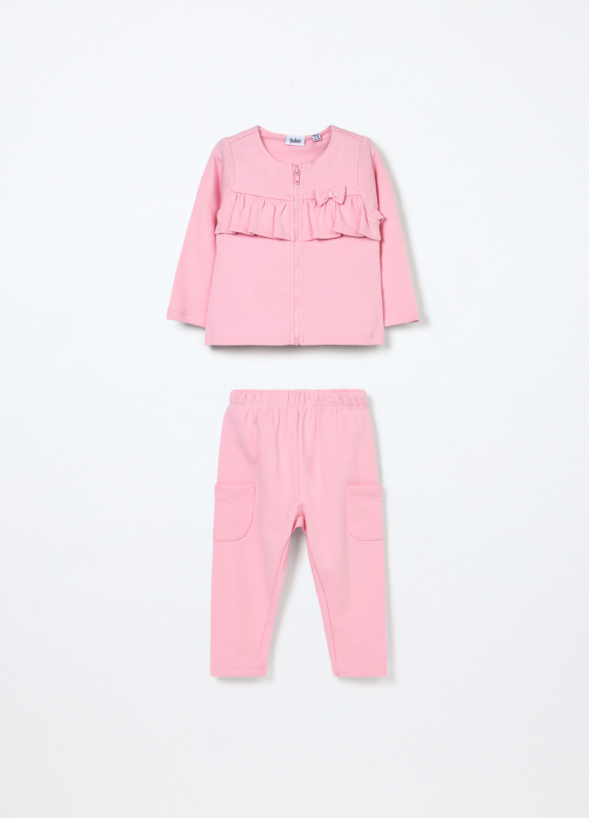 Jogging set in french terry di puro cotone neonata_0