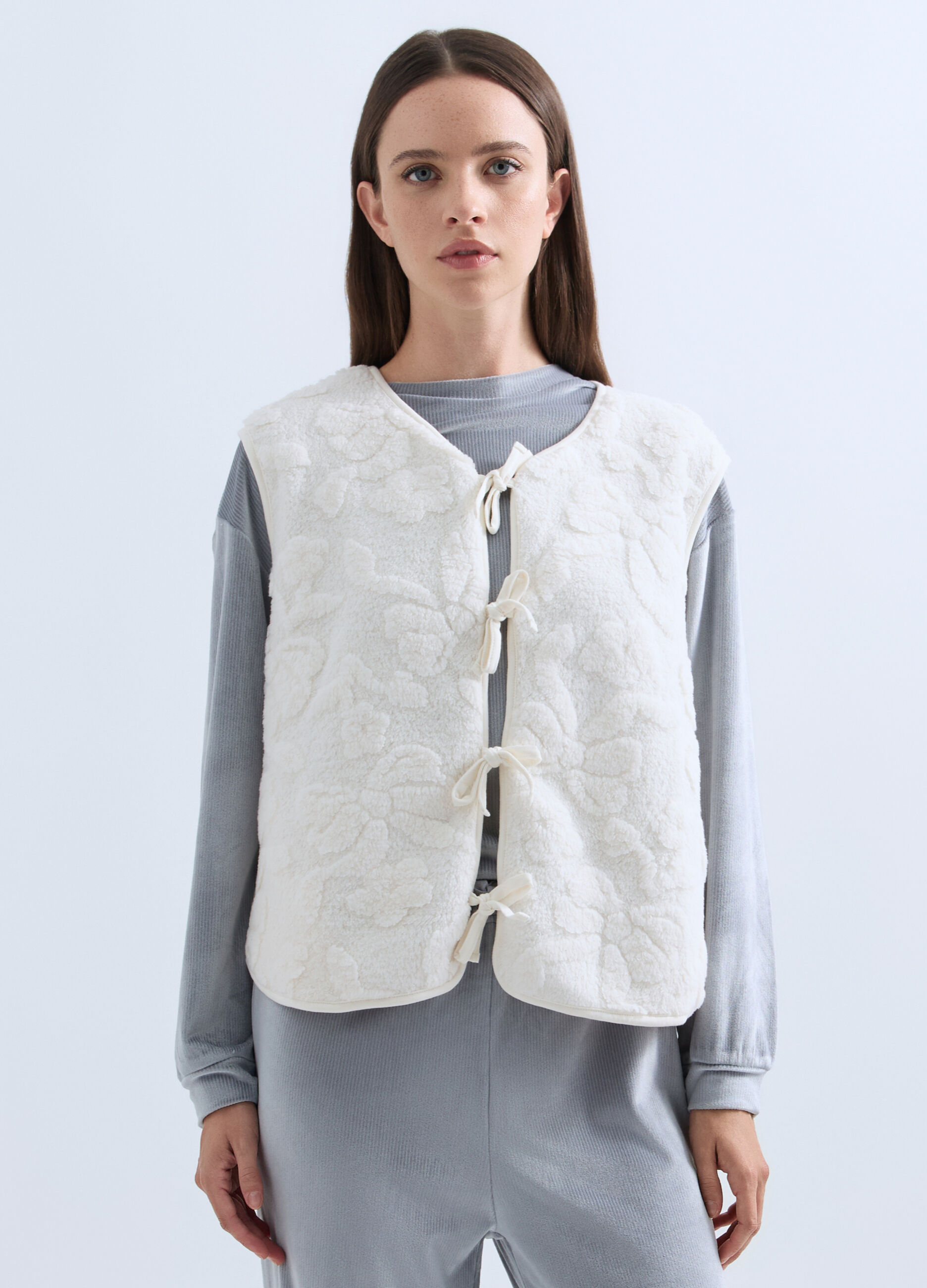 Gilet pigiama in morbido tessuto donna_0