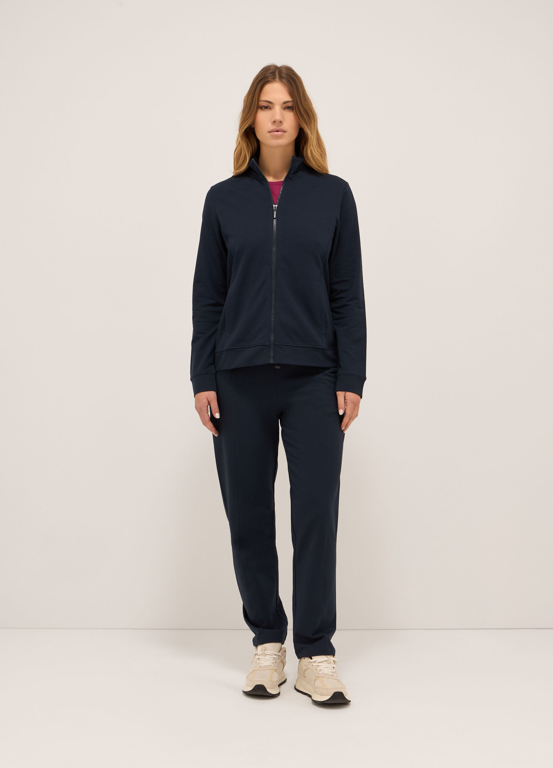 Jogger in french terry di cotone stretch donna_2