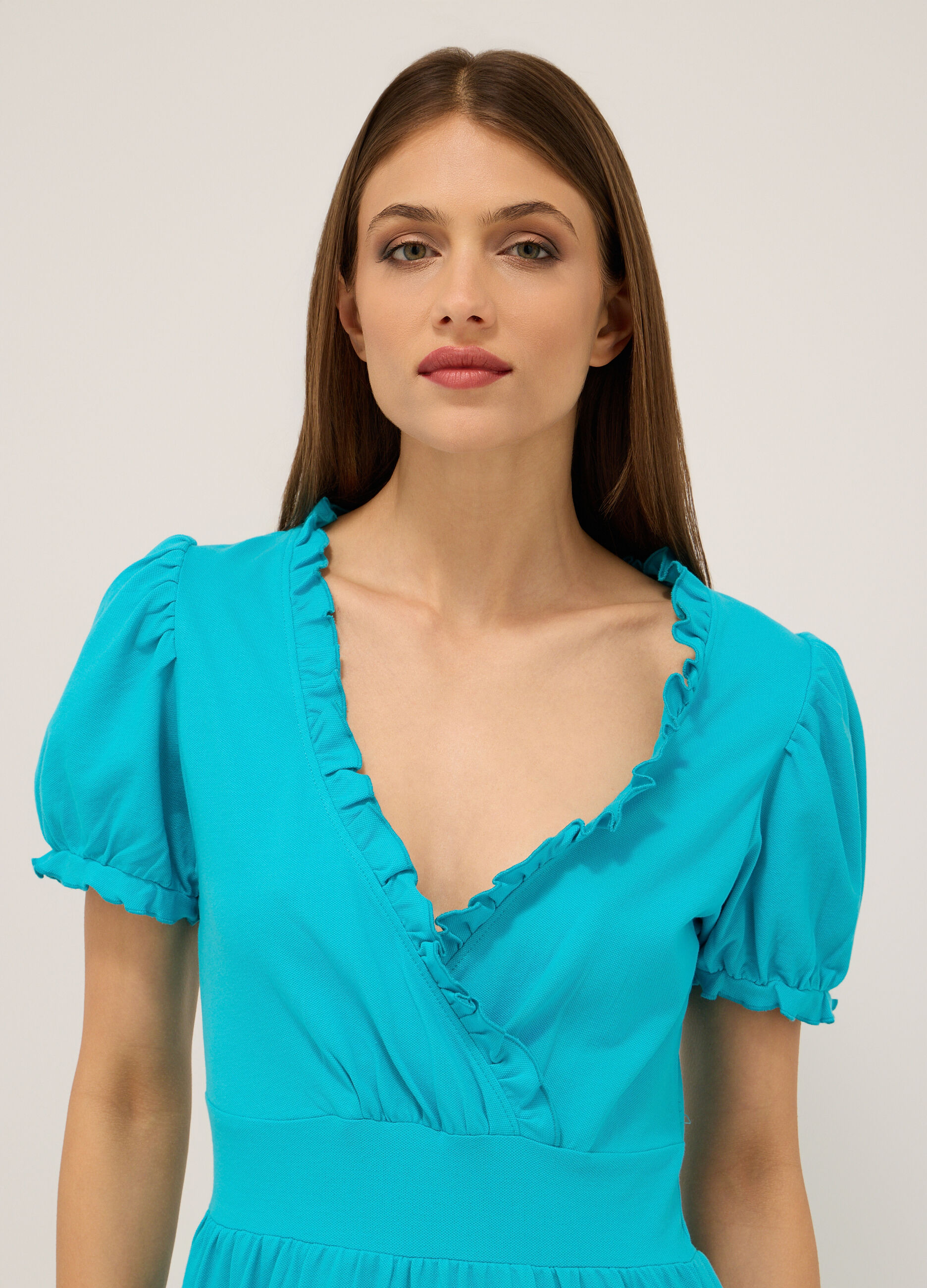 Abito corto in cotone stretch donna_2