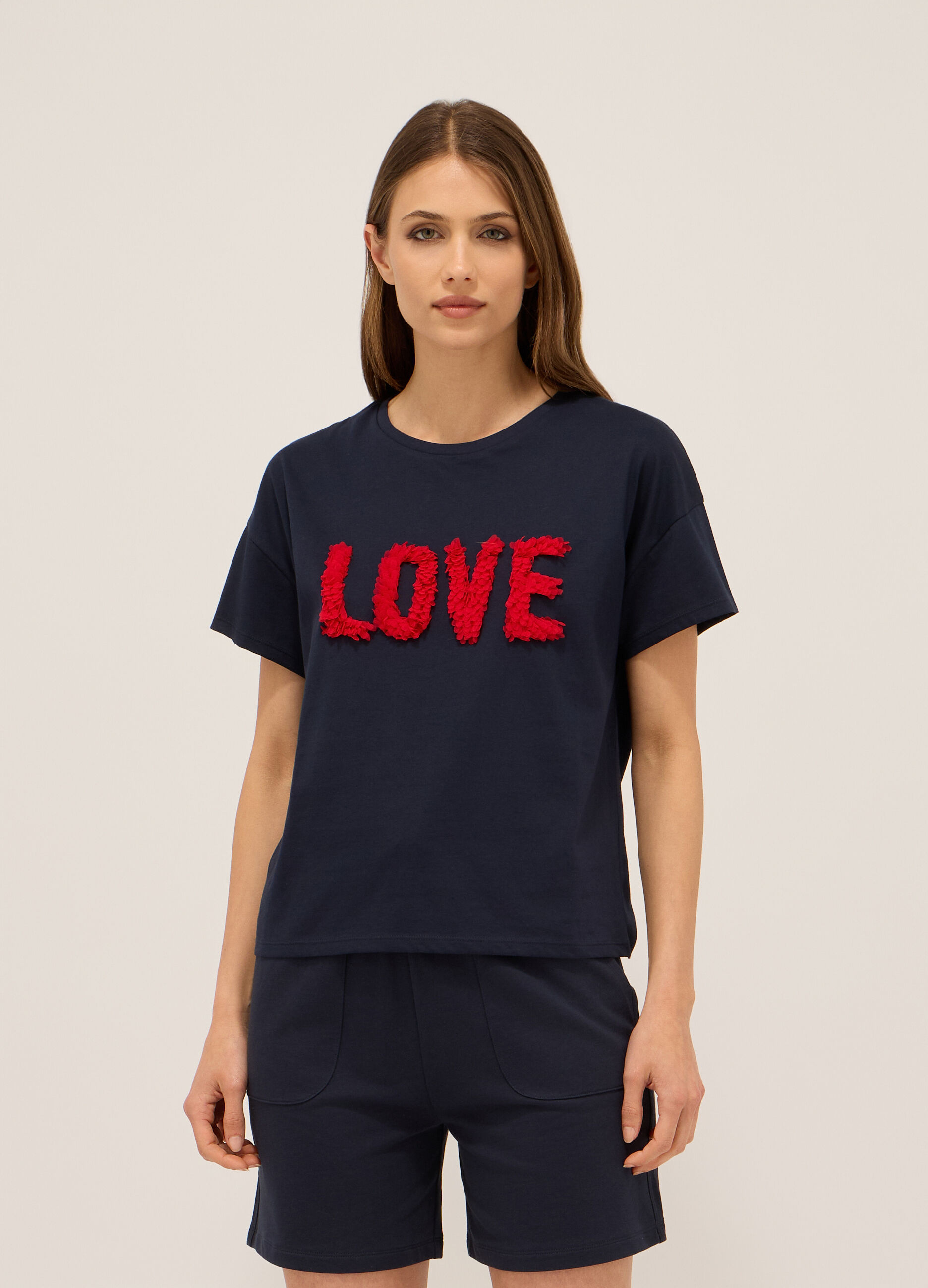 T-shirt in jersey di puro cotone donna_0