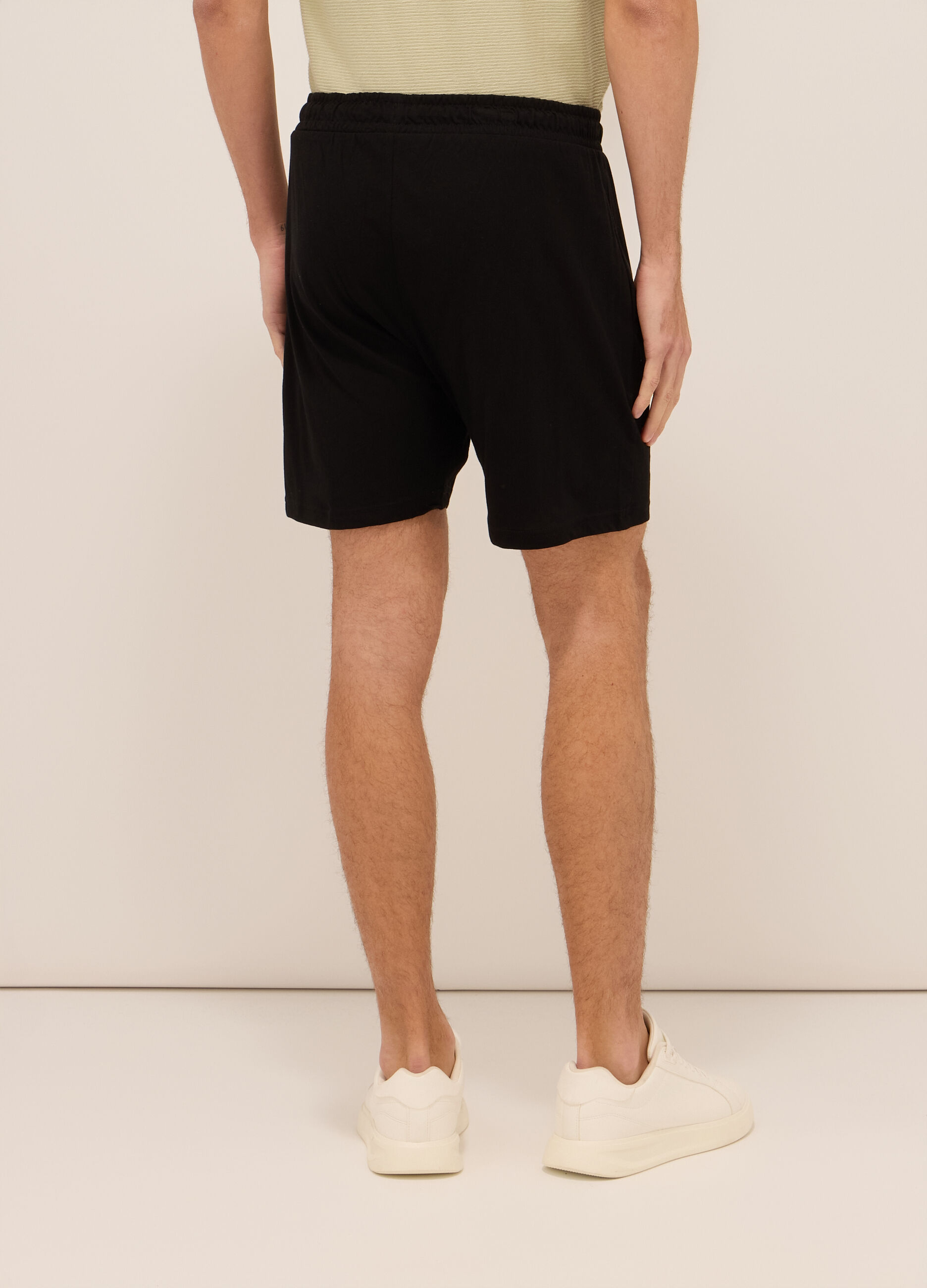 Shorts sportivi in jersey di cotone uomo_1